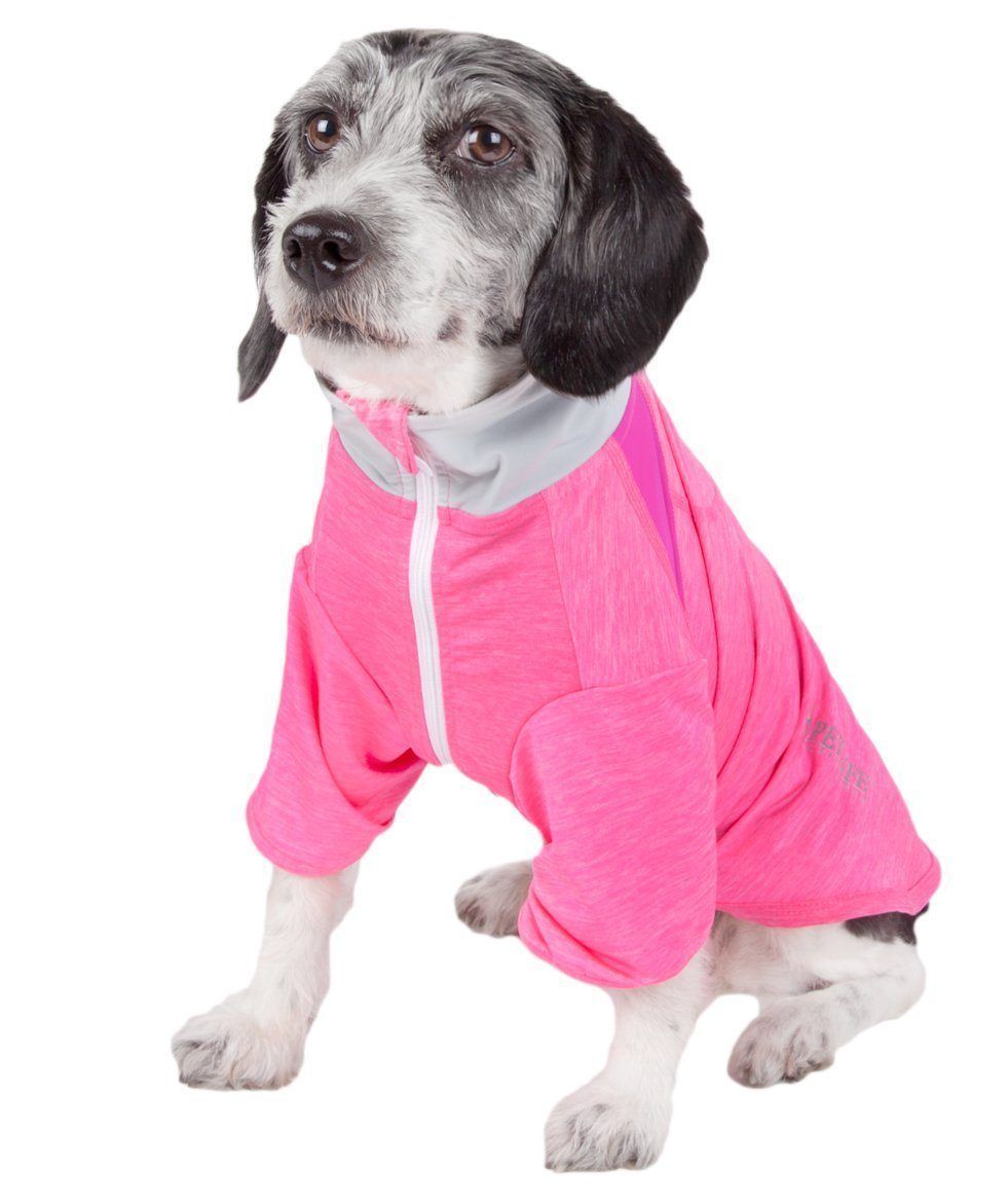 Pet Life Active Chewitt Wagassy 4-Way-Stretch Yoga Fitness Long-Sleeve Dog T-Shirt