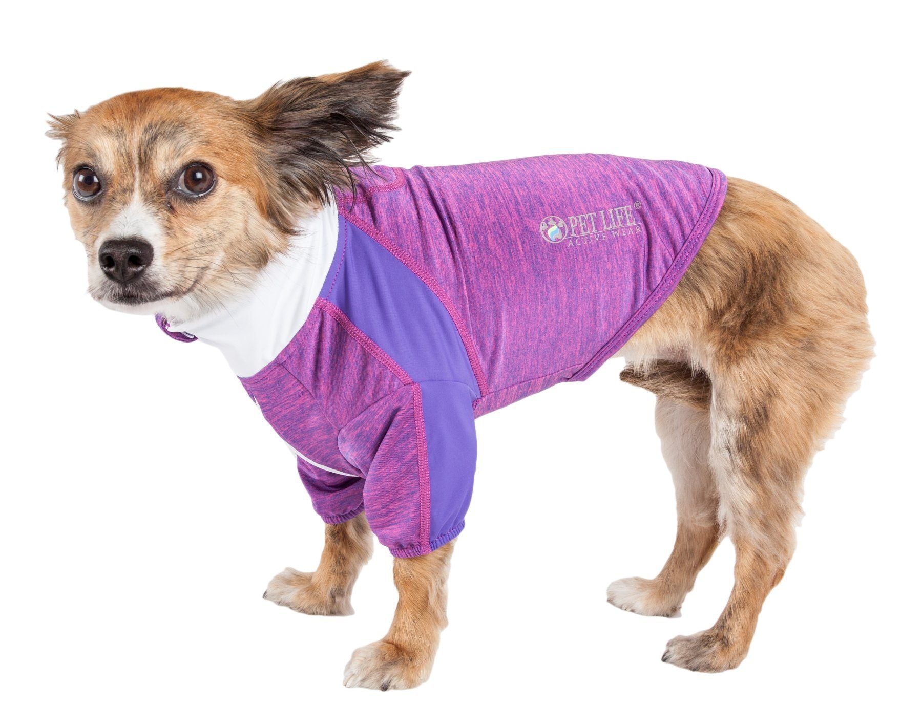 Pet Life ® Active Chewitt Wagassy 4-Way-Stretch Yoga Fitness Long-Sleeve Dog T-Shirt