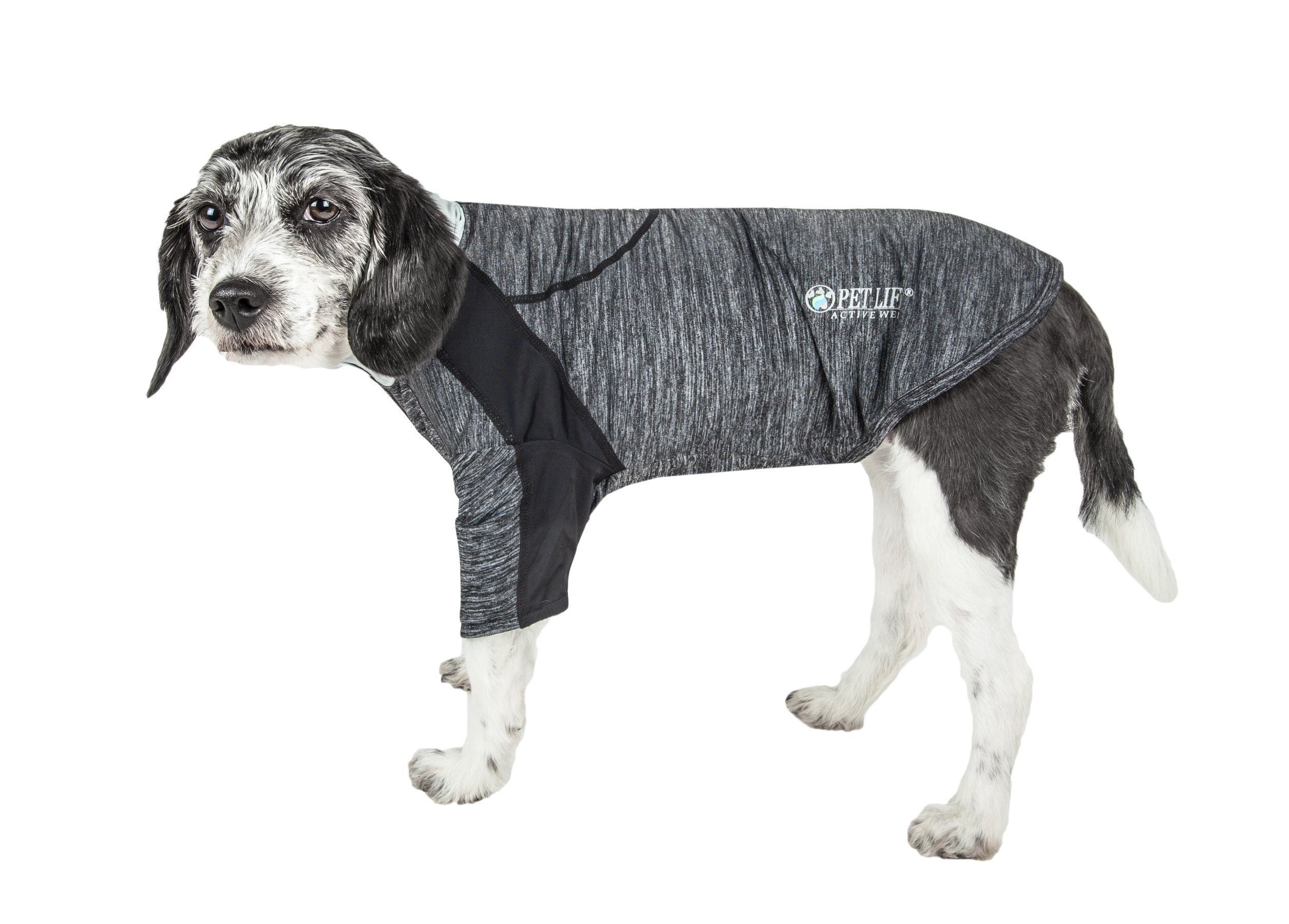 Pet Life Active Chewitt Wagassy 4-Way-Stretch Yoga Fitness Long-Sleeve Dog T-Shirt