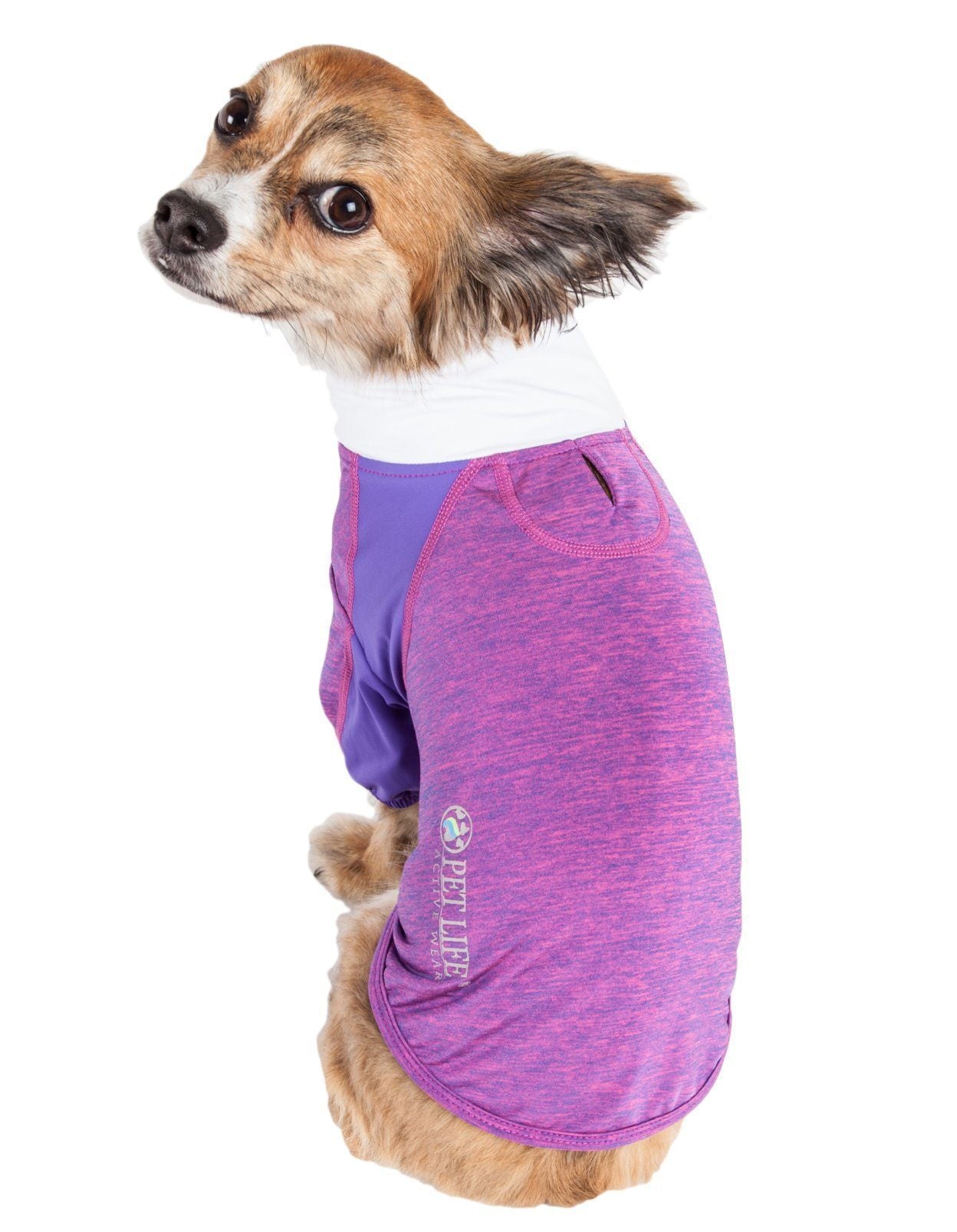 Pet Life ® Active Chewitt Wagassy 4-Way-Stretch Yoga Fitness Long-Sleeve Dog T-Shirt