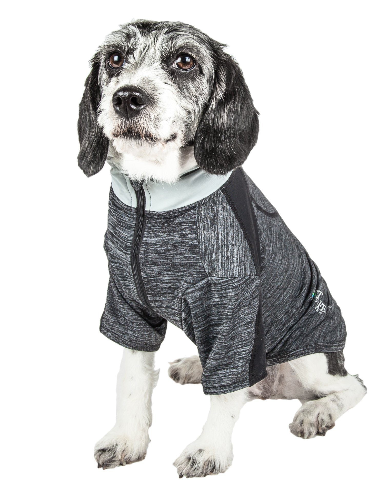 Pet Life ® Active Chewitt Wagassy 4-Way-Stretch Yoga Fitness Long-Sleeve Dog T-Shirt