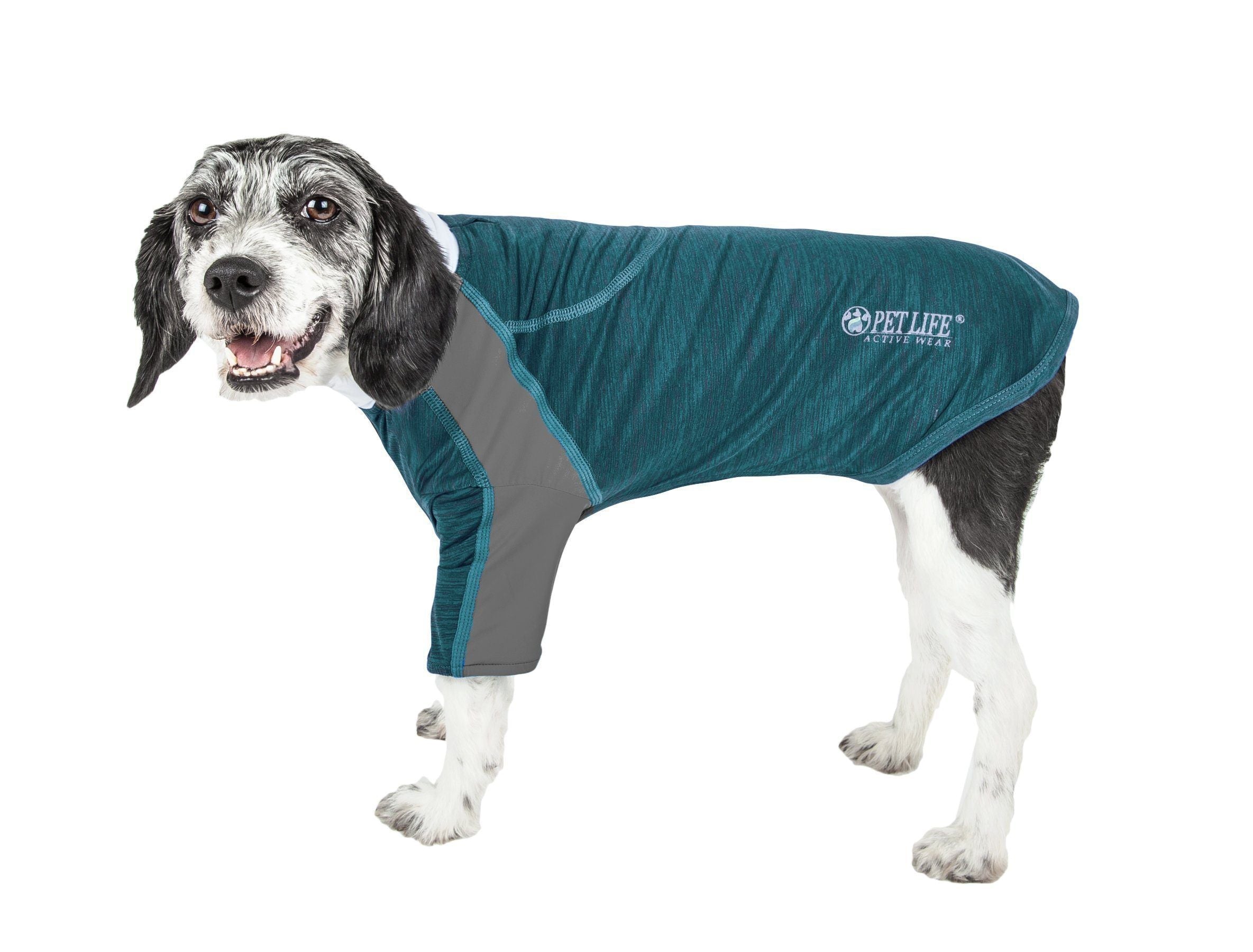 Pet Life Active Chewitt Wagassy 4-Way-Stretch Yoga Fitness Long-Sleeve Dog T-Shirt
