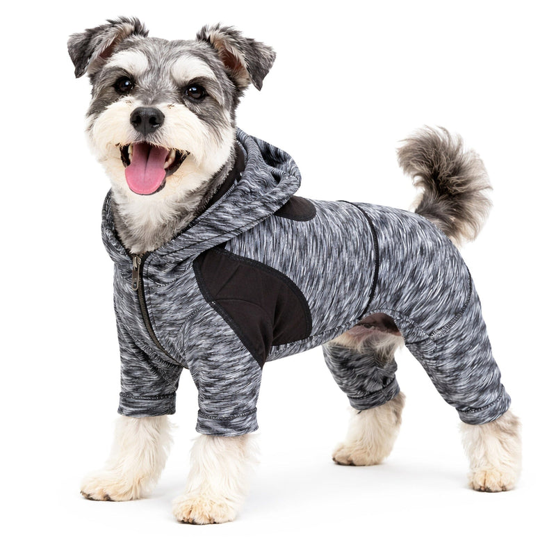 Pet Life Active Downward Dog 4-Way-Stretch Fitness Yoga Dog Tracksuit Hoodie | HT Animal Supply