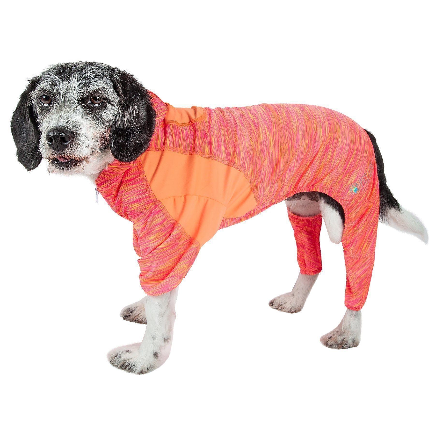 Pet Life Active Downward Dog 4-Way-Stretch Fitness Yoga Dog Tracksuit Hoodie