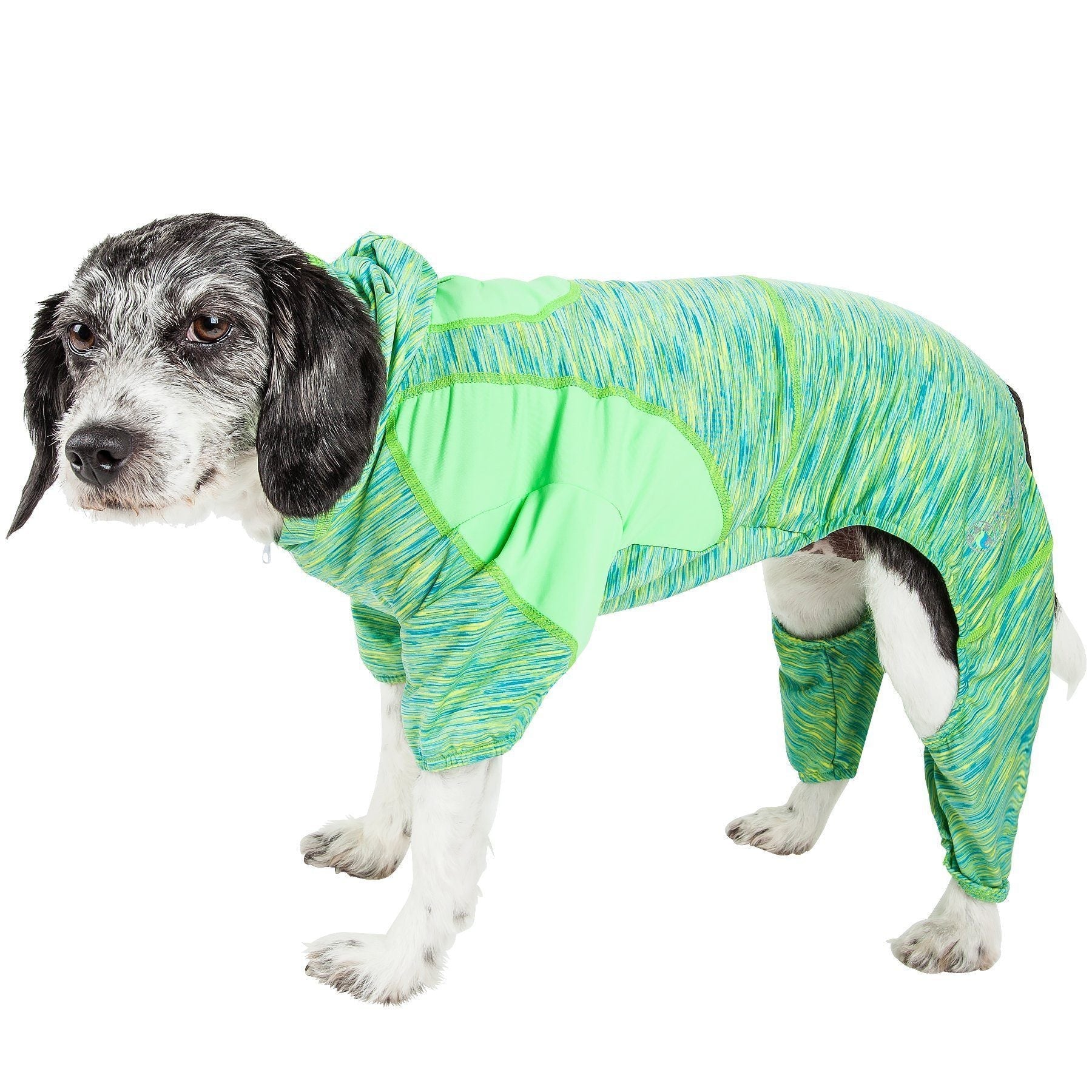 Pet Life Active Downward Dog 4-Way-Stretch Fitness Yoga Dog Tracksuit Hoodie
