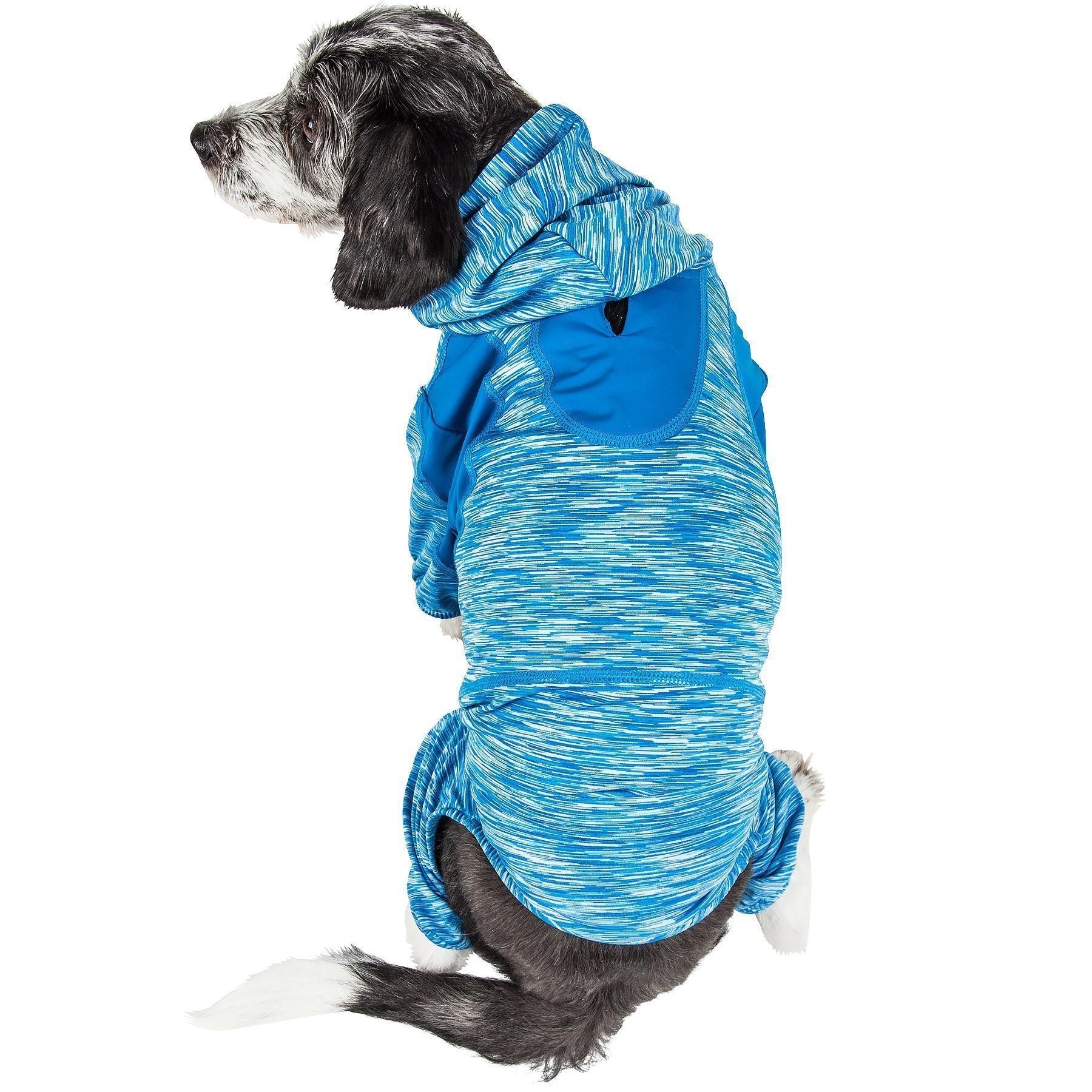 Pet Life Active Downward Dog 4-Way-Stretch Fitness Yoga Dog Tracksuit Hoodie