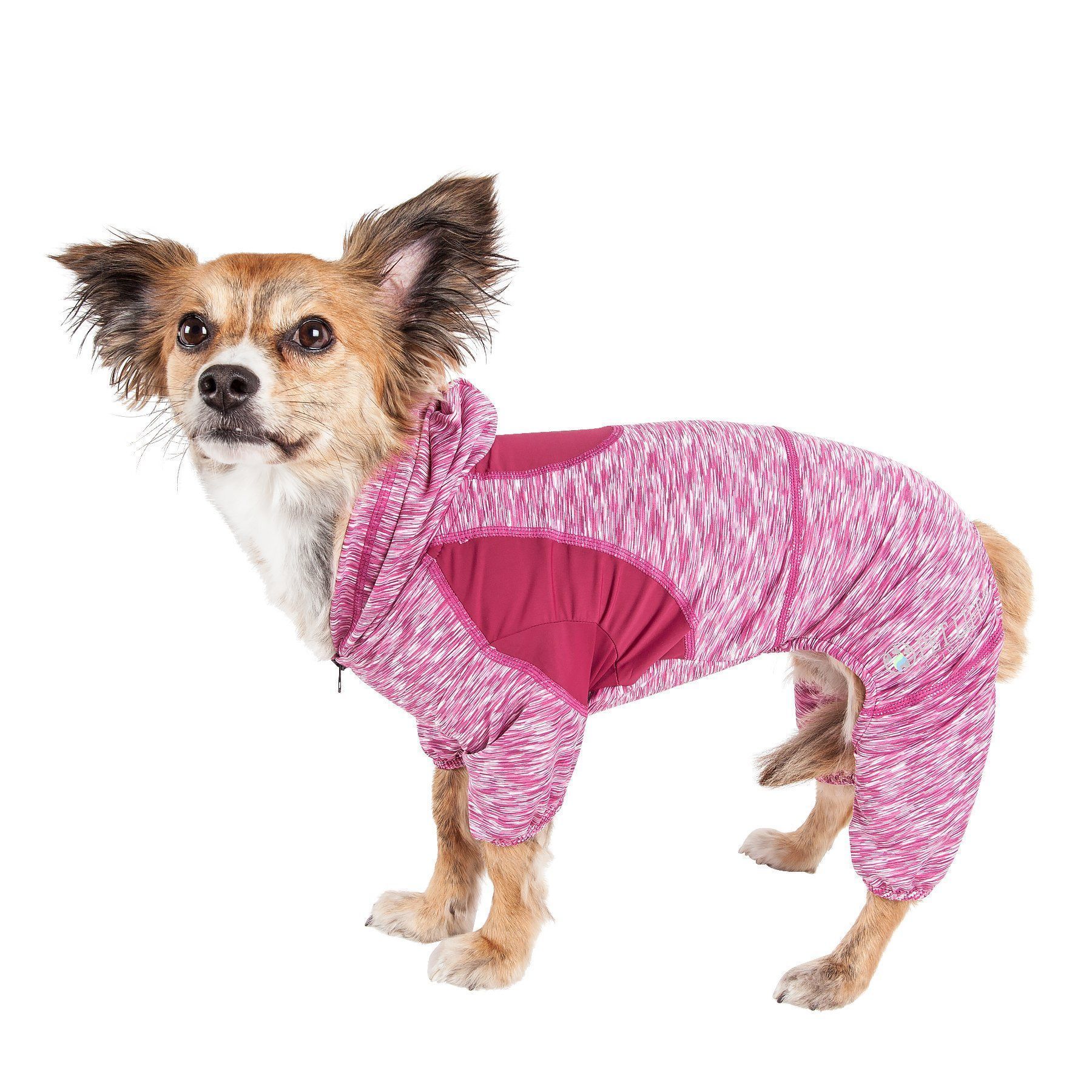 Pet Life ® Active Downward Dog 4-Way-Stretch Fitness Yoga Dog Tracksuit Hoodie
