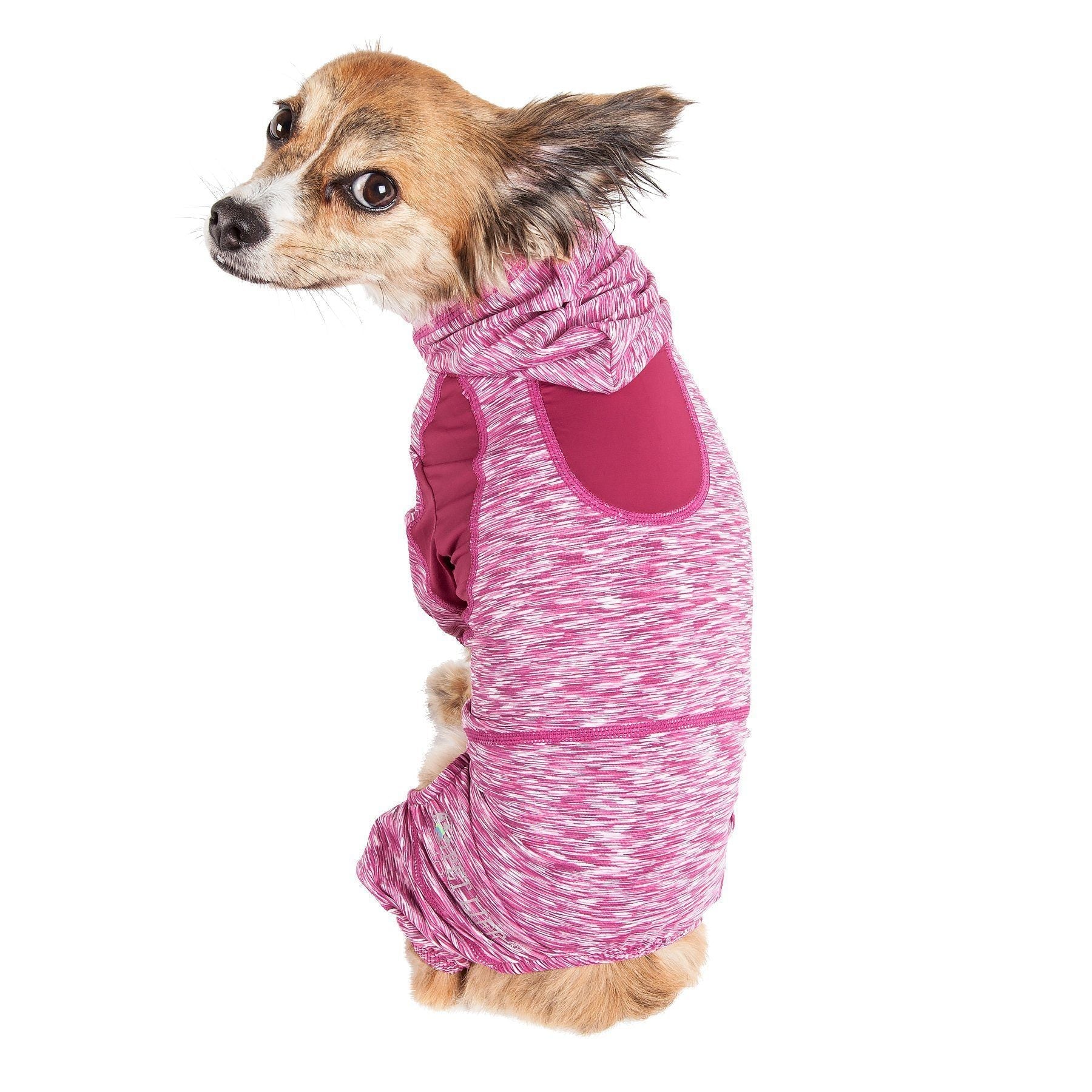 Pet Life Active Downward Dog 4-Way-Stretch Fitness Yoga Dog Tracksuit Hoodie