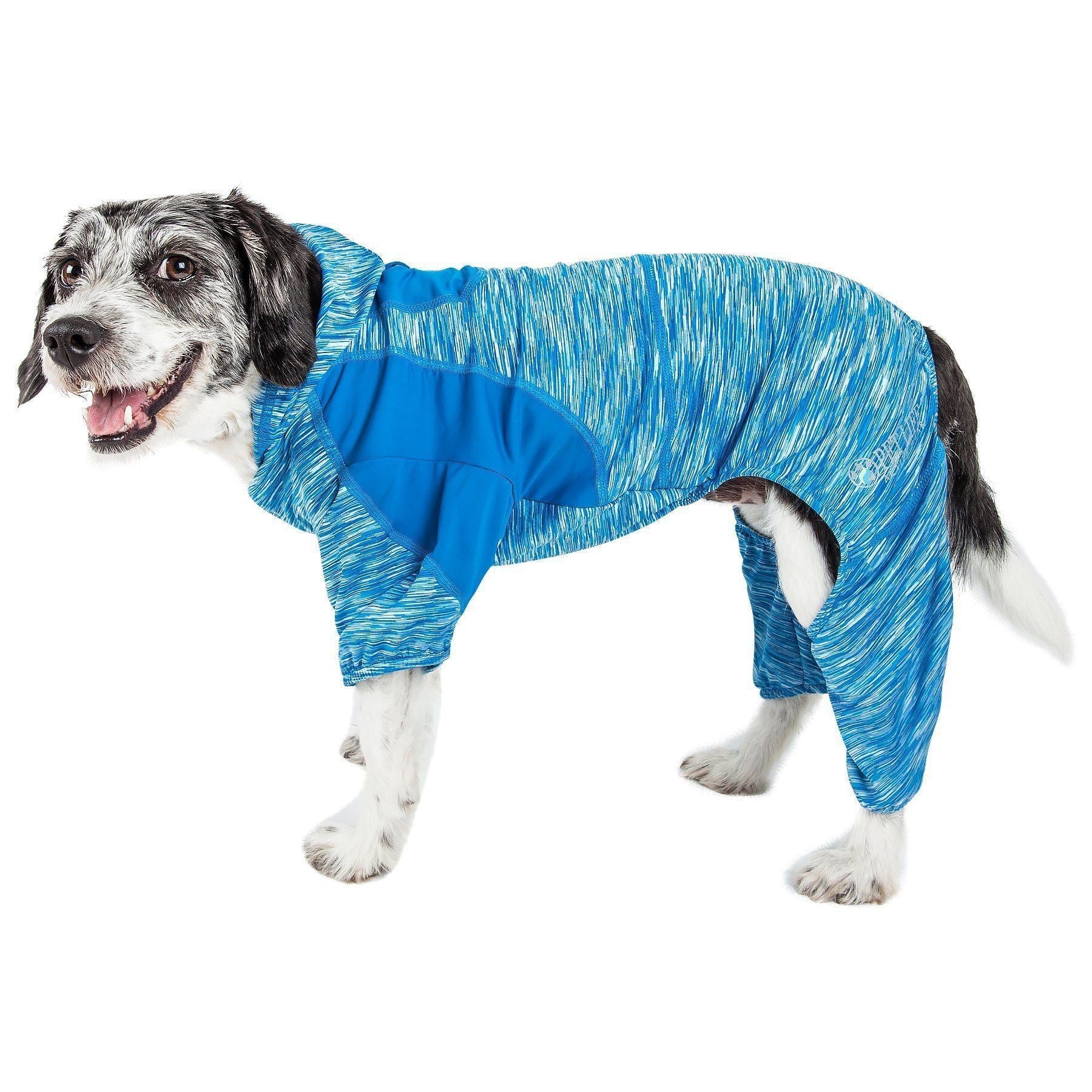 Pet Life Active Downward Dog 4-Way-Stretch Fitness Yoga Dog Tracksuit Hoodie