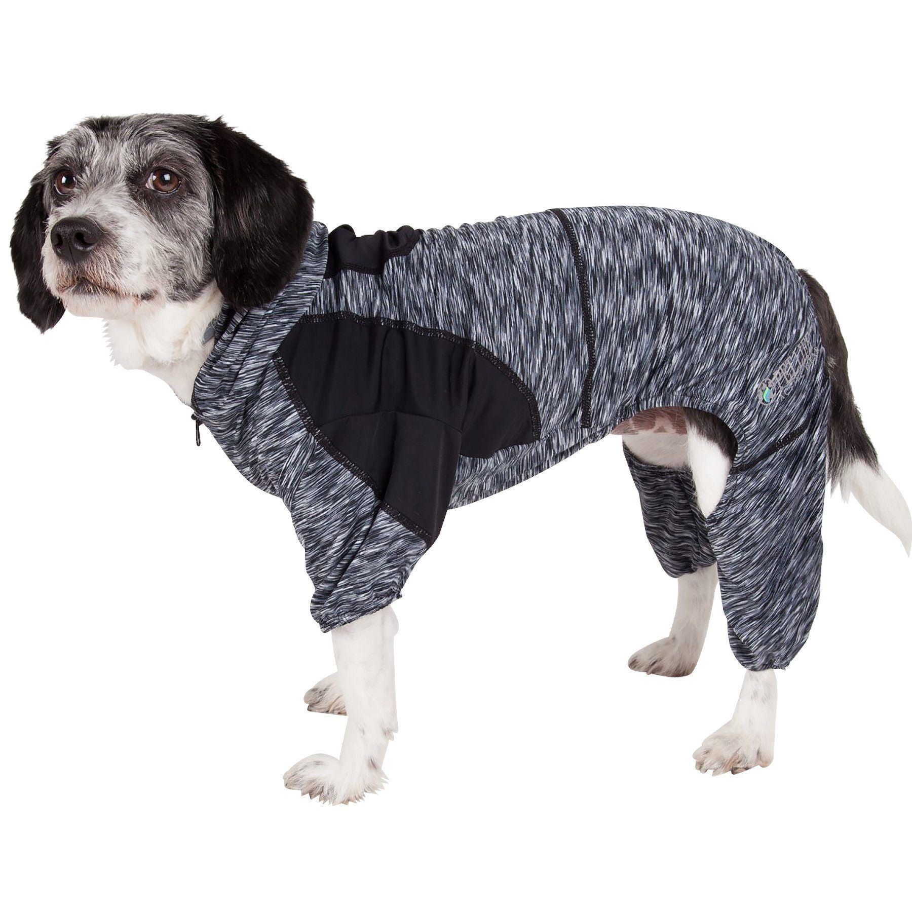 Pet Life Active Downward Dog 4-Way-Stretch Fitness Yoga Dog Tracksuit Hoodie