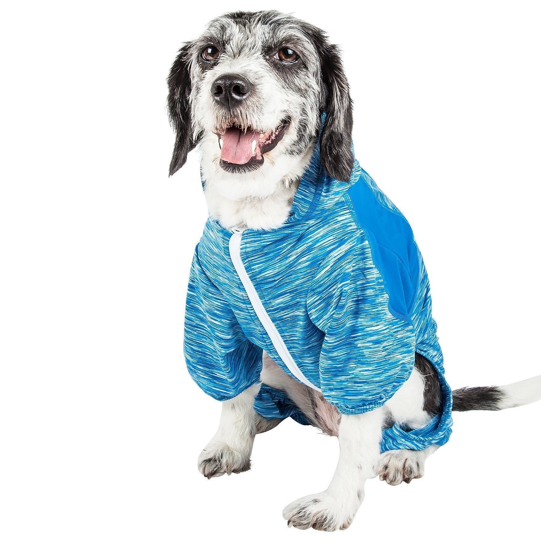 Pet Life Active Downward Dog 4-Way-Stretch Fitness Yoga Dog Tracksuit Hoodie