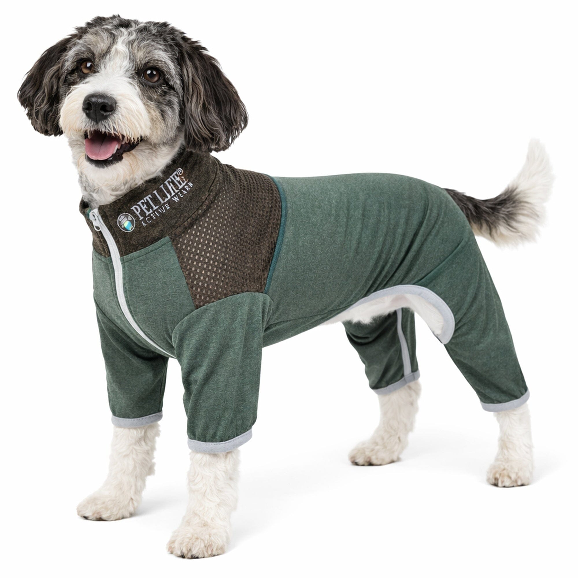 Pet Life Active Embarker 4-Way Stretch Fitness Yoga Full Body Dog Tracksuit | HT Animal Supply