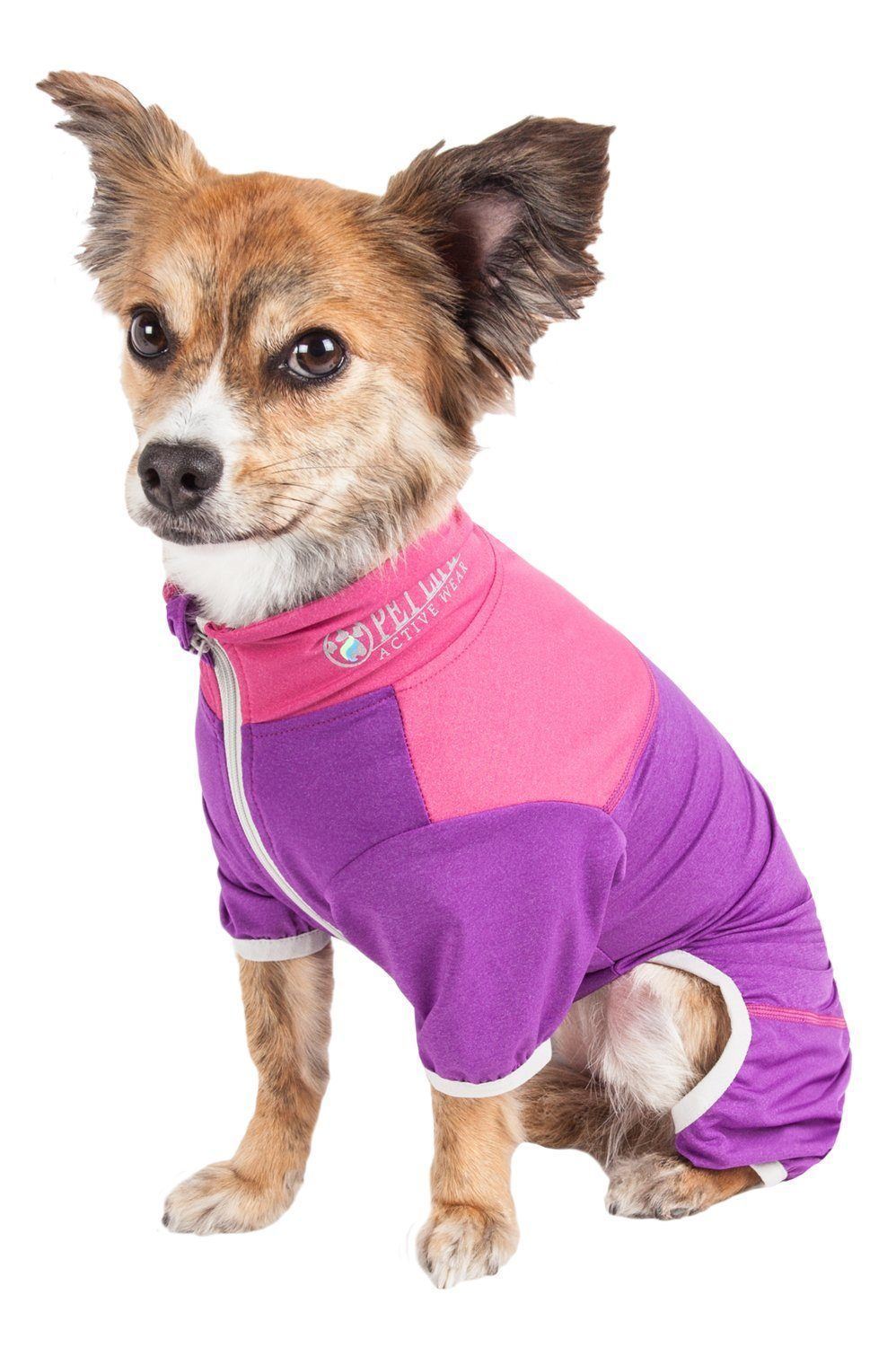 Pet Life ®  Active Embarker 4-Way Stretch Fitness Yoga Full Body Dog Tracksuit