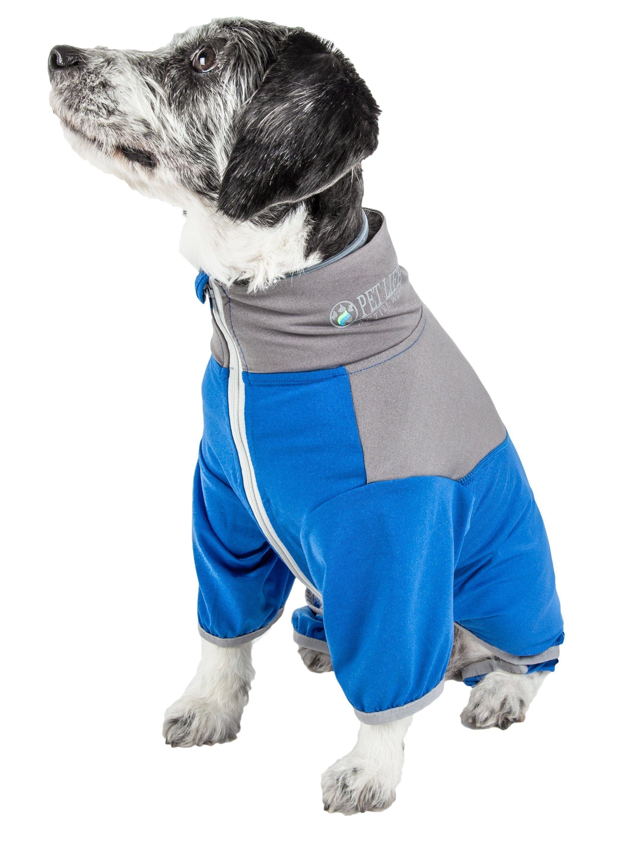 Pet Life Active Embarker 4-Way Stretch Fitness Yoga Full Body Dog Tracksuit