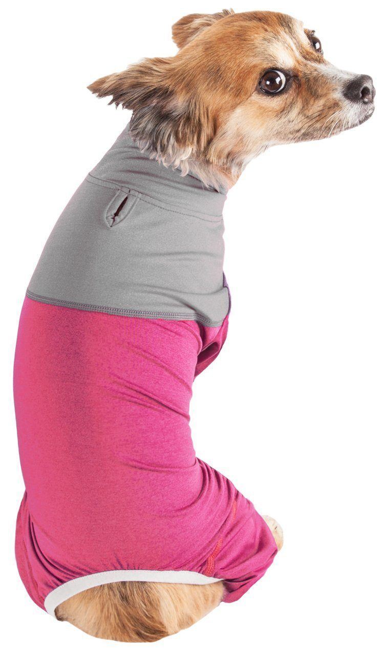 Pet Life ®  Active Embarker 4-Way Stretch Fitness Yoga Full Body Dog Tracksuit