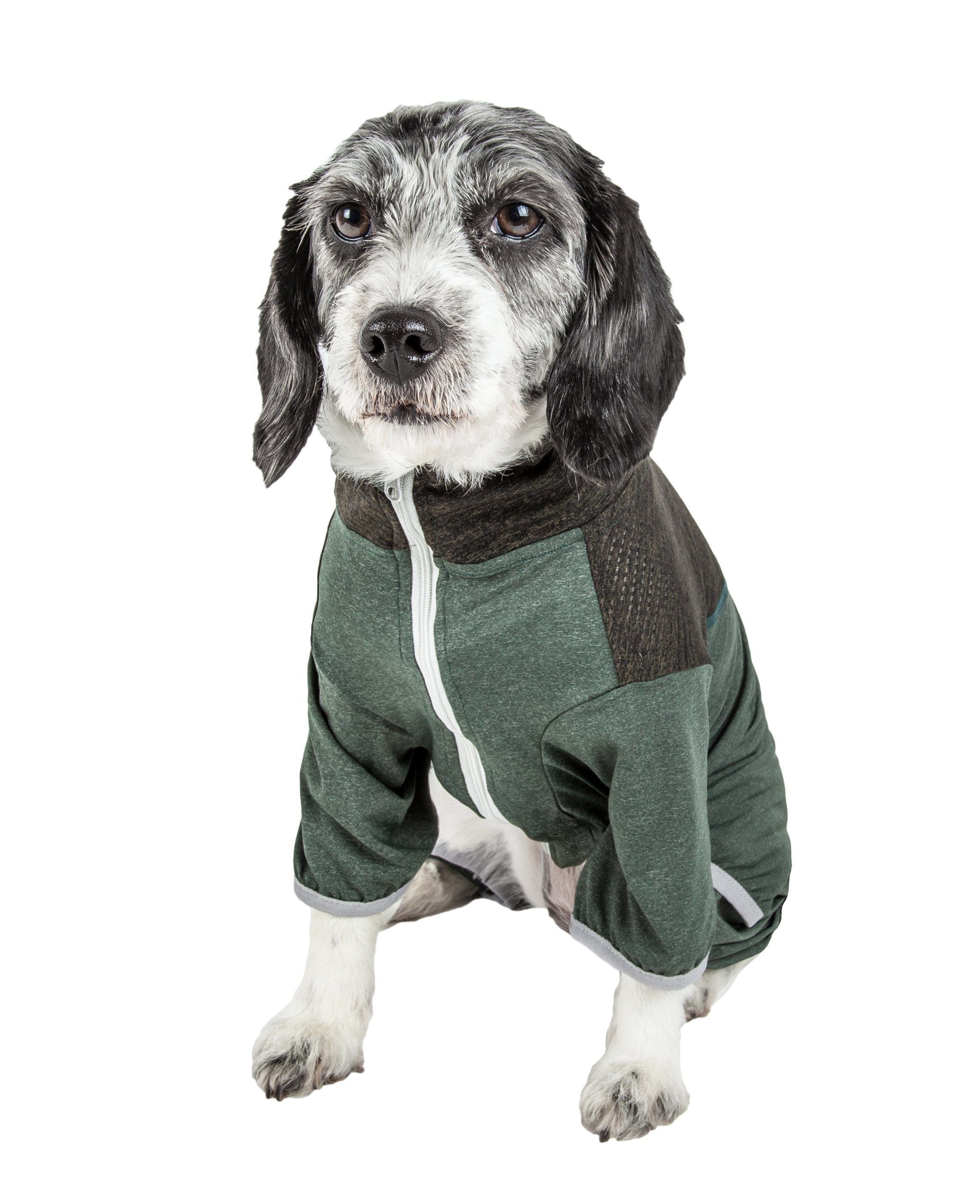 Pet Life Active Embarker 4-Way Stretch Fitness Yoga Full Body Dog Tracksuit