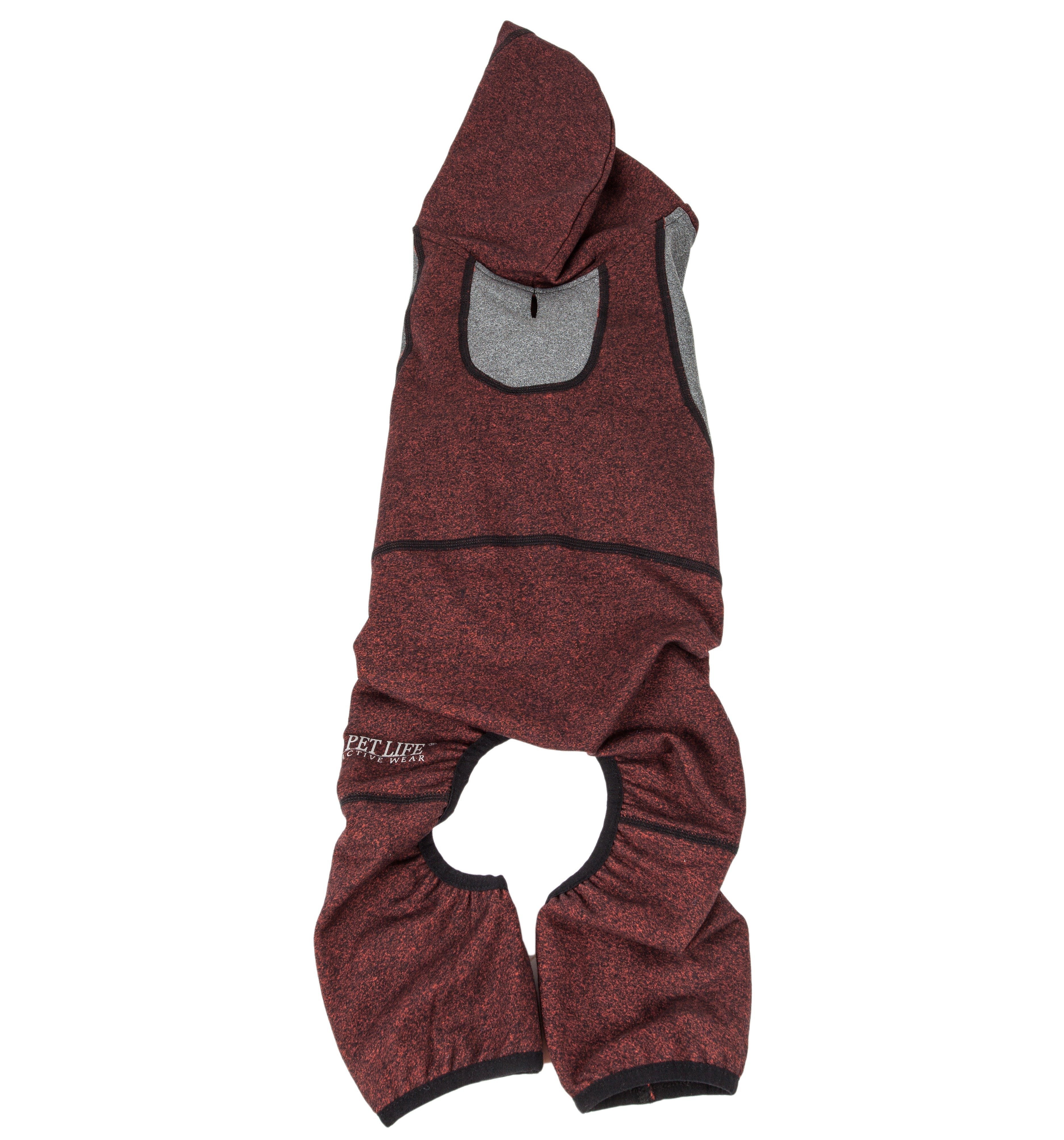 Pet Life ®  Active Fur-Breeze Medium-weight 4-Way-Stretch Full Body Hooded Dog Yoga sweater
