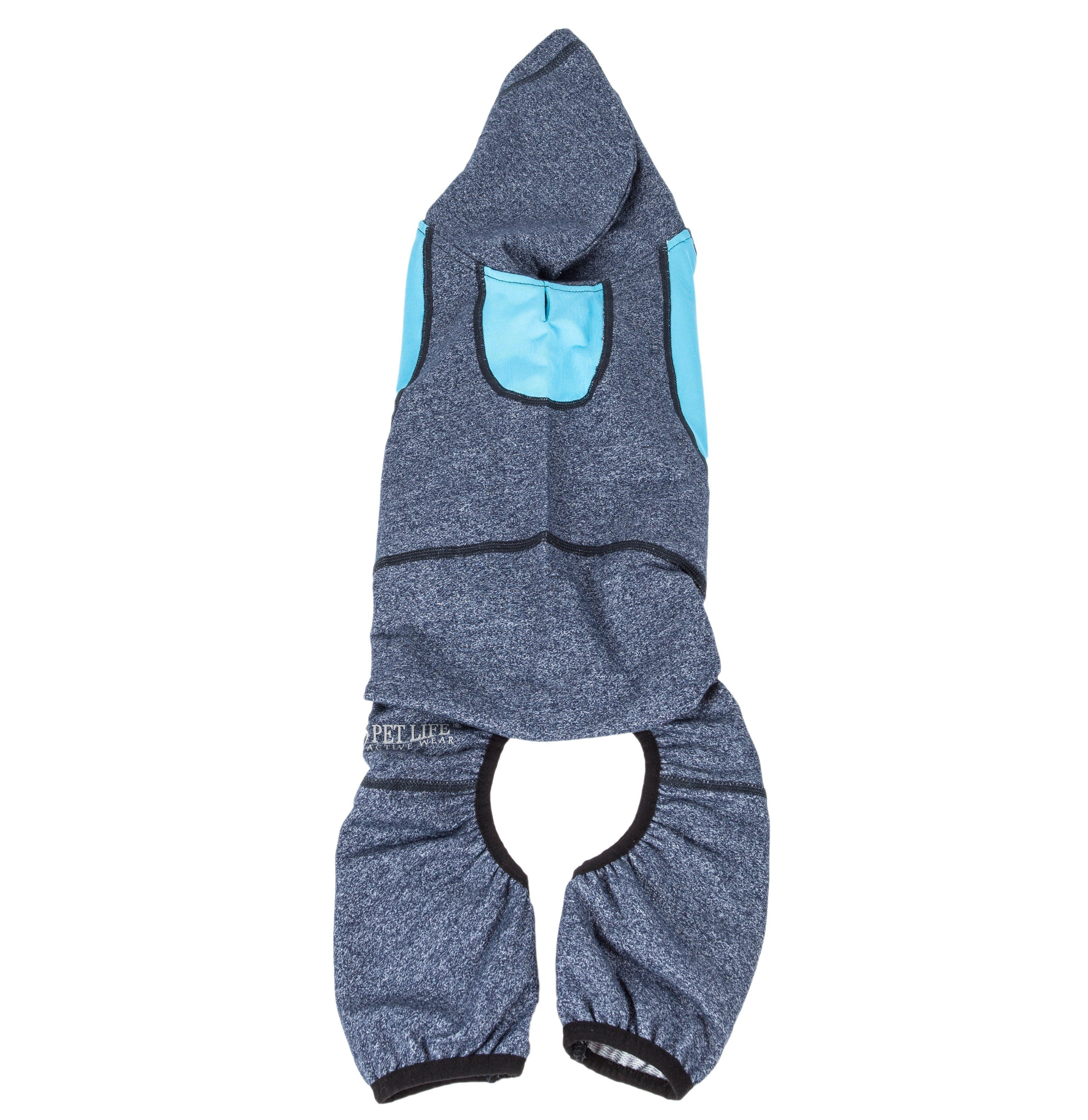 Pet Life ®  Active Fur-Breeze Medium-weight 4-Way-Stretch Full Body Hooded Dog Yoga sweater