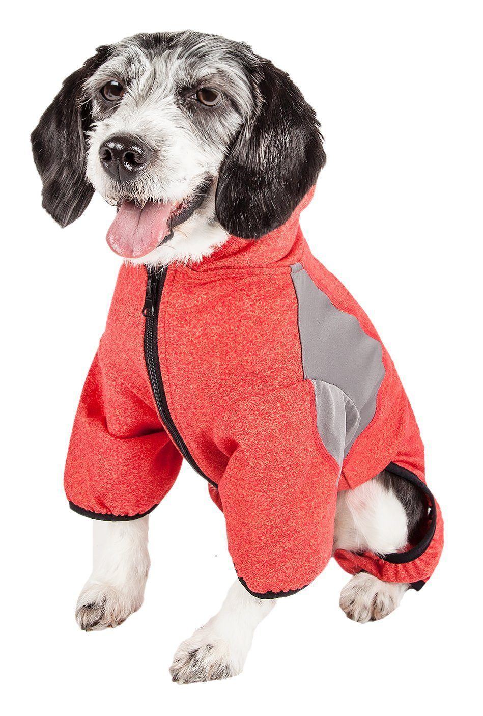 Pet Life ®  Active Fur-Breeze Medium-weight 4-Way-Stretch Full Body Hooded Dog Yoga sweater