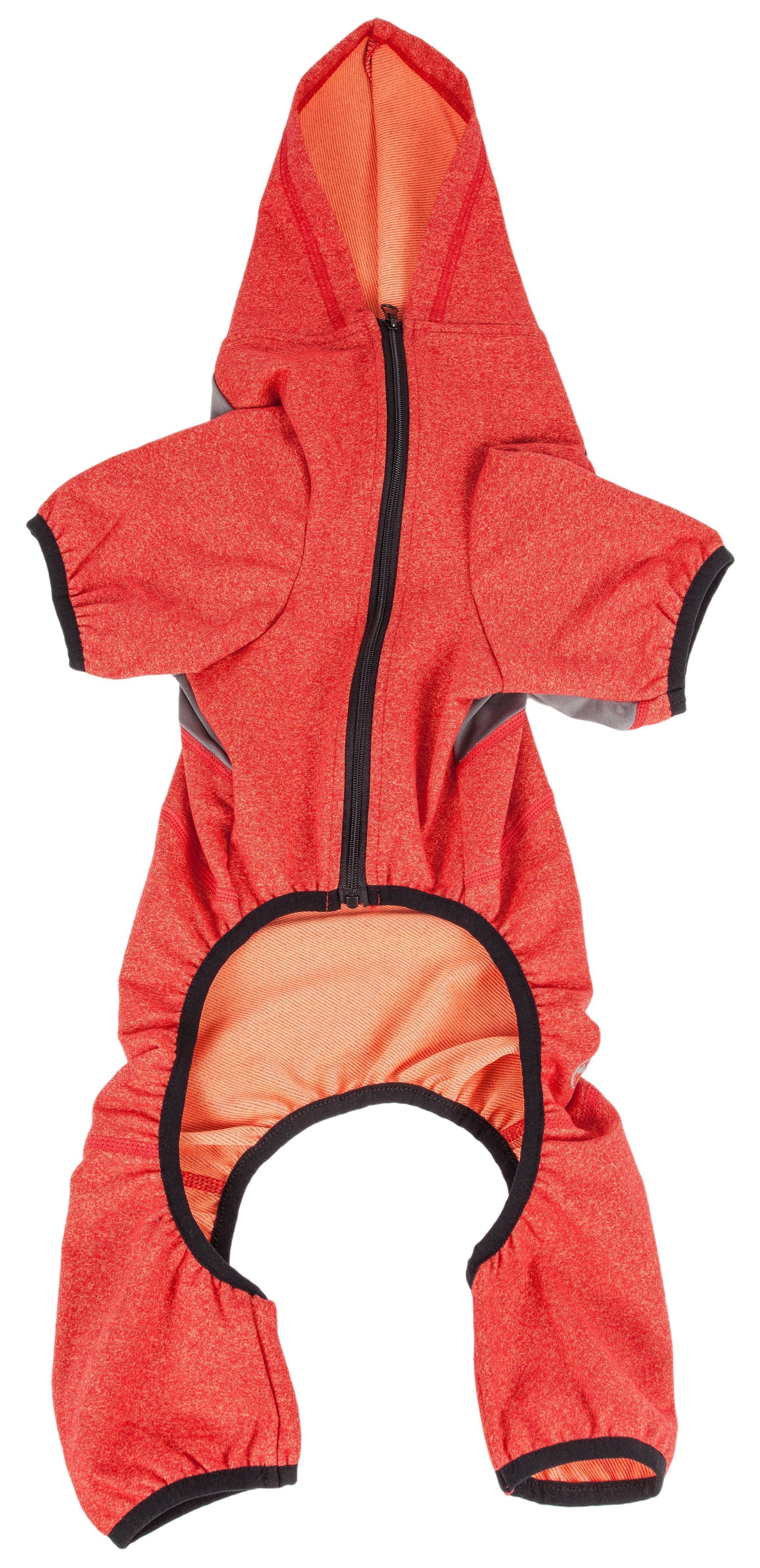 Pet Life ®  Active Fur-Breeze Medium-weight 4-Way-Stretch Full Body Hooded Dog Yoga sweater