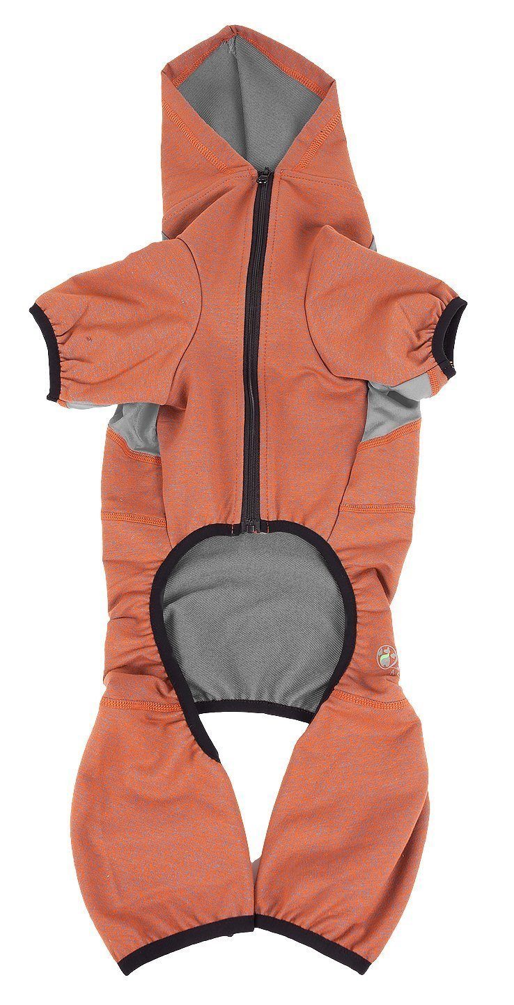 Pet Life ®  Active Fur-Breeze Medium-weight 4-Way-Stretch Full Body Hooded Dog Yoga sweater