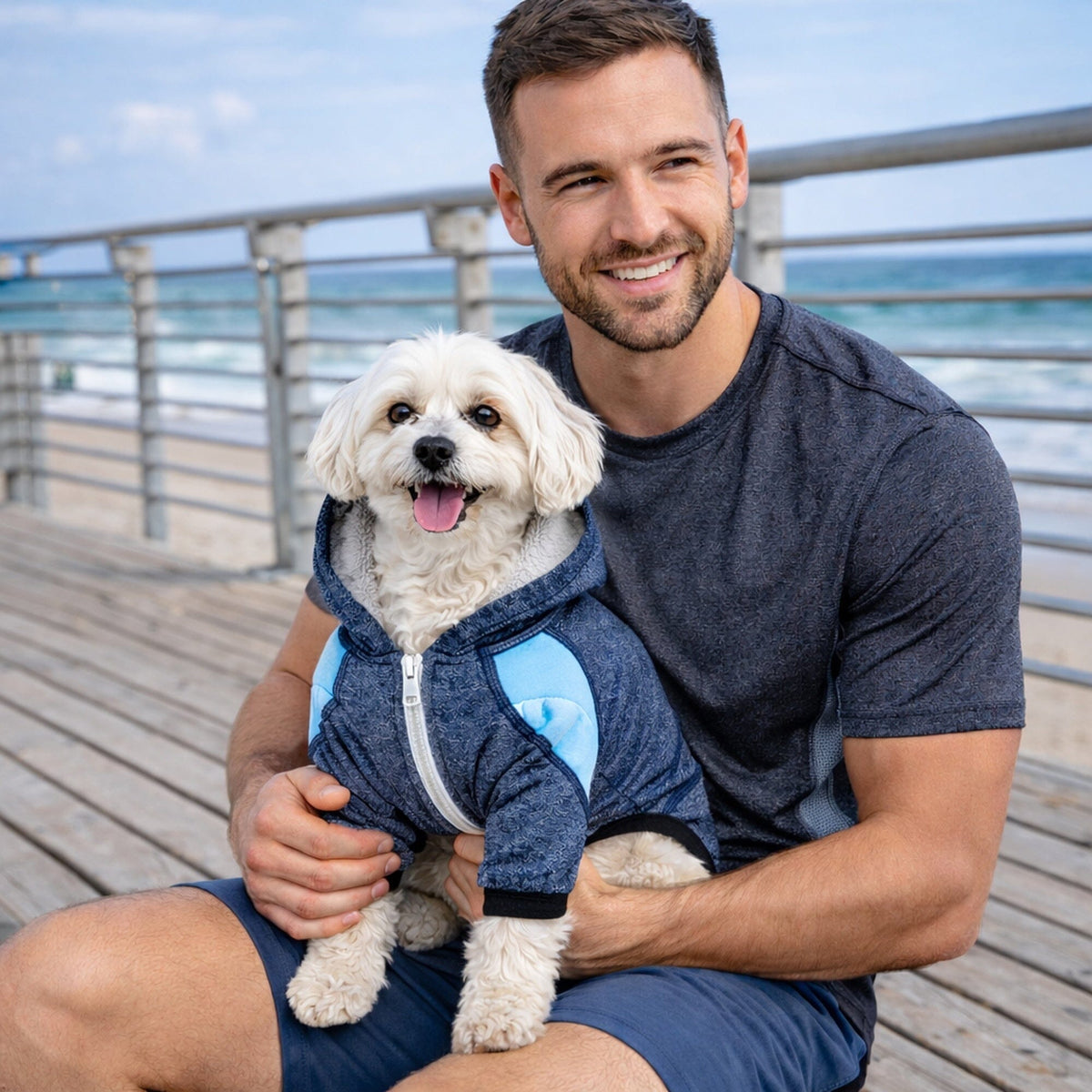 Pet Life Active Fur-Breeze Medium-weight 4-Way-Stretch Full Body Hooded Dog Yoga sweater | HT Animal Supply