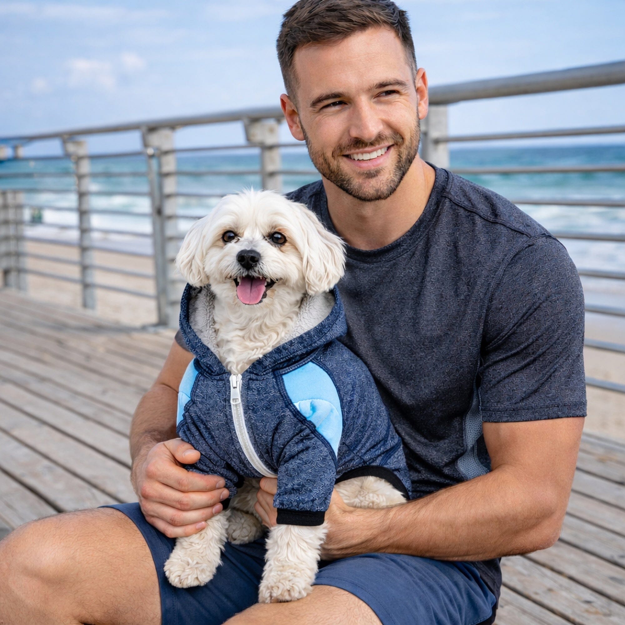 Pet Life Active Fur-Breeze Medium-weight 4-Way-Stretch Full Body Hooded Dog Yoga sweater | HT Animal Supply