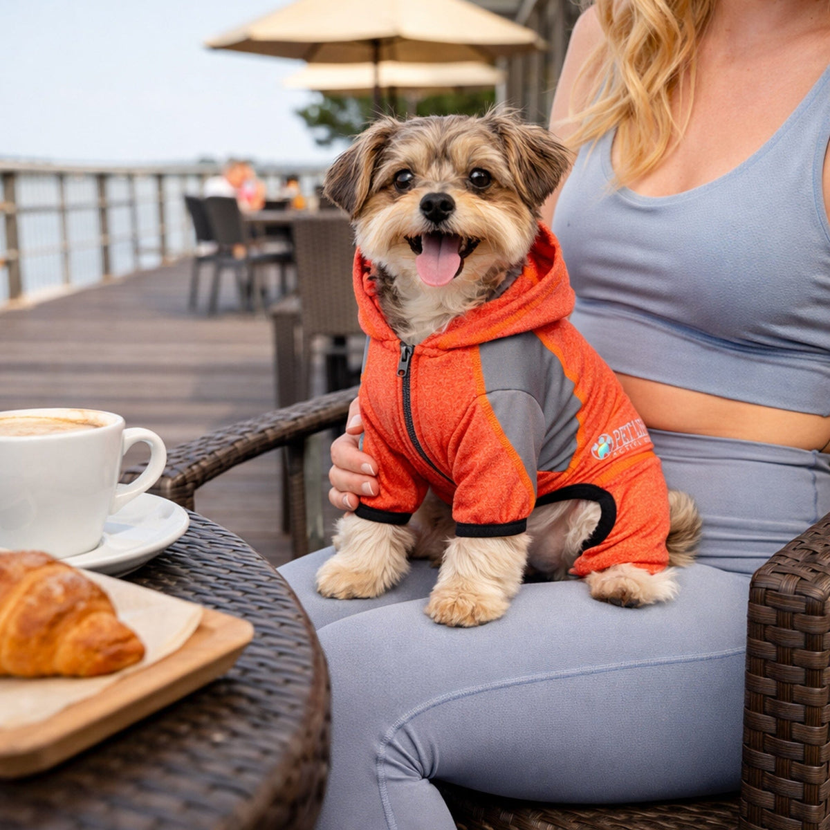 Pet Life Active Fur-Breeze Medium-weight 4-Way-Stretch Full Body Hooded Dog Yoga sweater | HT Animal Supply
