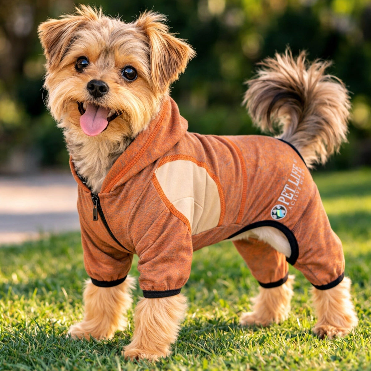 Pet Life Active Fur-Breeze Medium-weight 4-Way-Stretch Full Body Hooded Dog Yoga sweater | HT Animal Supply