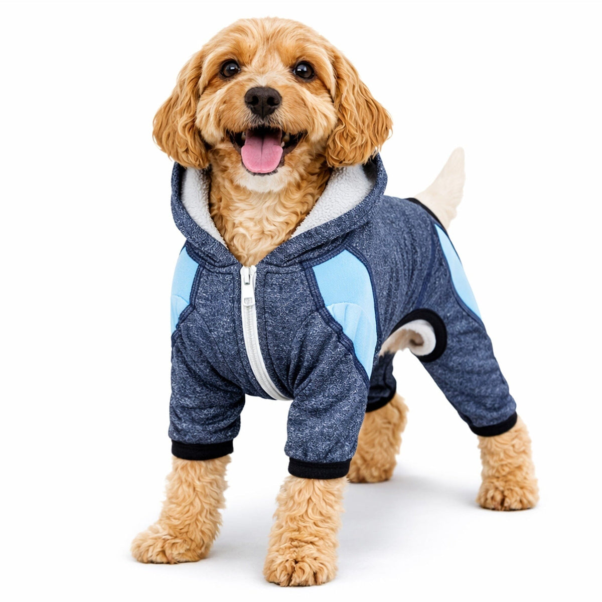 Pet Life Active Fur-Breeze Medium-weight 4-Way-Stretch Full Body Hooded Dog Yoga sweater | HT Animal Supply