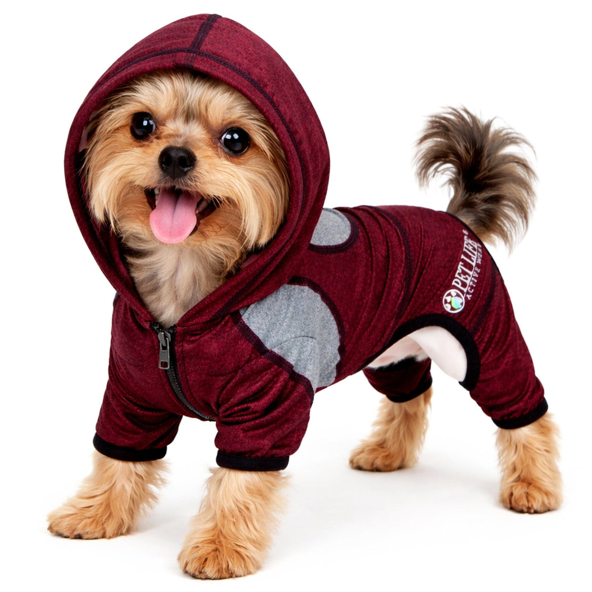 Pet Life Active Fur-Breeze Medium-weight 4-Way-Stretch Full Body Hooded Dog Yoga sweater | HT Animal Supply