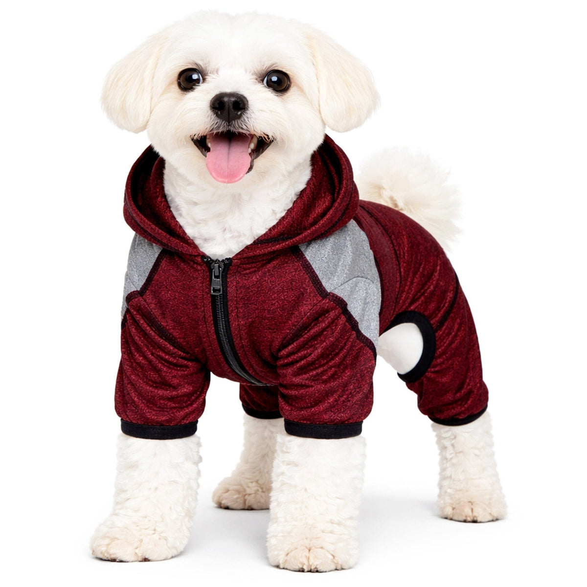 Pet Life Active Fur-Breeze Medium-weight 4-Way-Stretch Full Body Hooded Dog Yoga sweater | HT Animal Supply