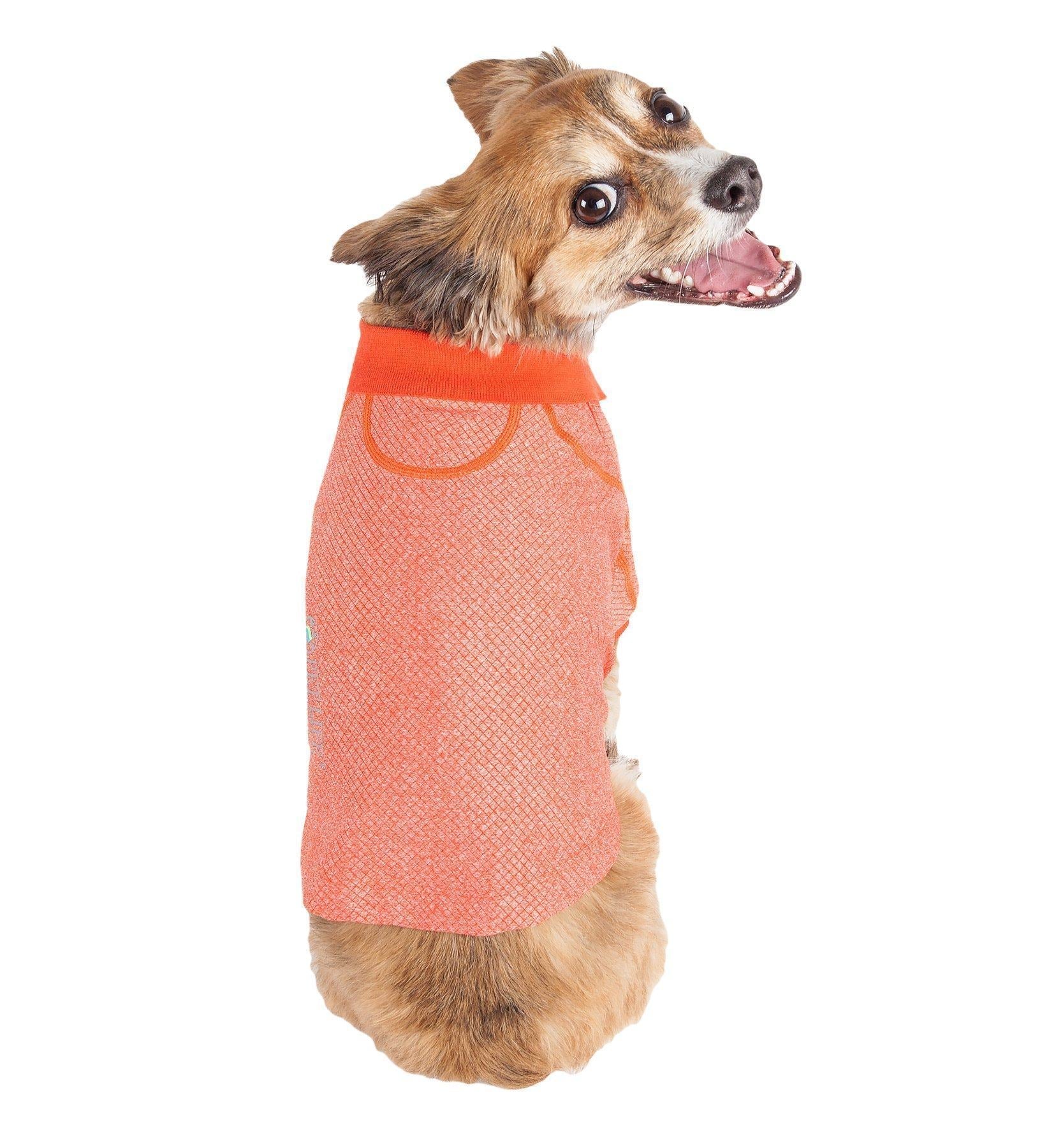 Pet Life Active Fur-Flex Stretch and Quick-Dry Anti-Odor Fitness Yoga Dog Polo T-Shirt
