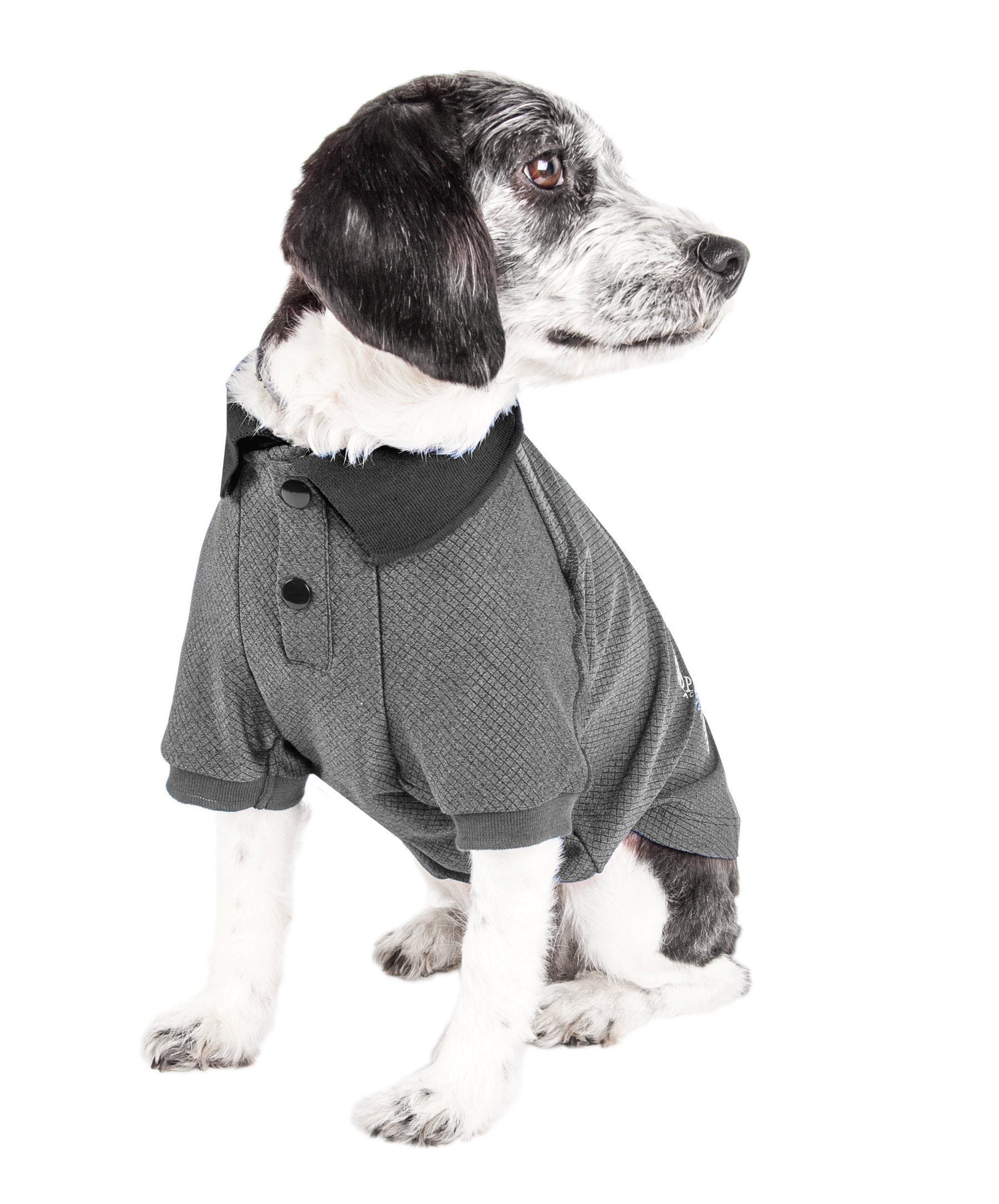 Pet Life Active Fur-Flex Stretch and Quick-Dry Anti-Odor Fitness Yoga Dog Polo T-Shirt