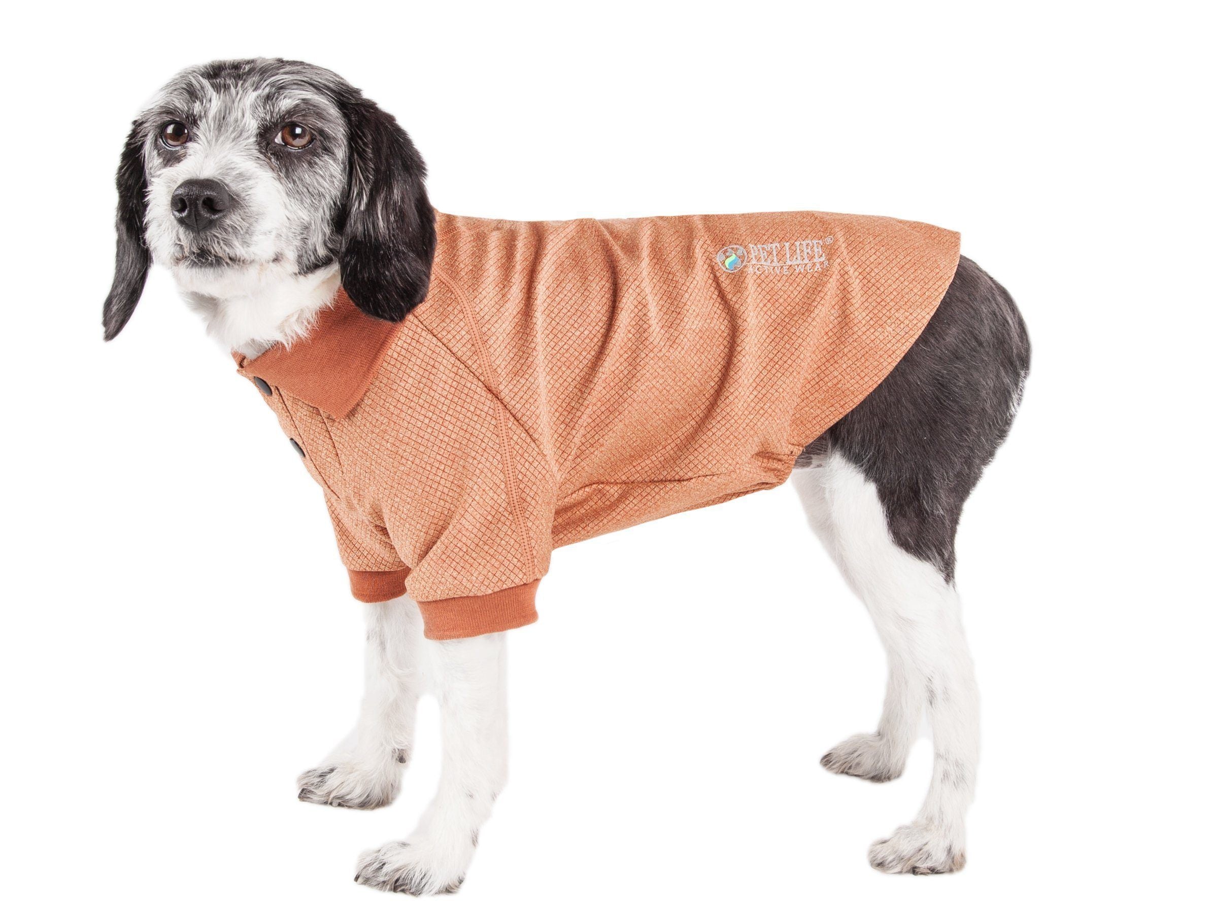 Pet Life Active Fur-Flex Stretch and Quick-Dry Anti-Odor Fitness Yoga Dog Polo T-Shirt