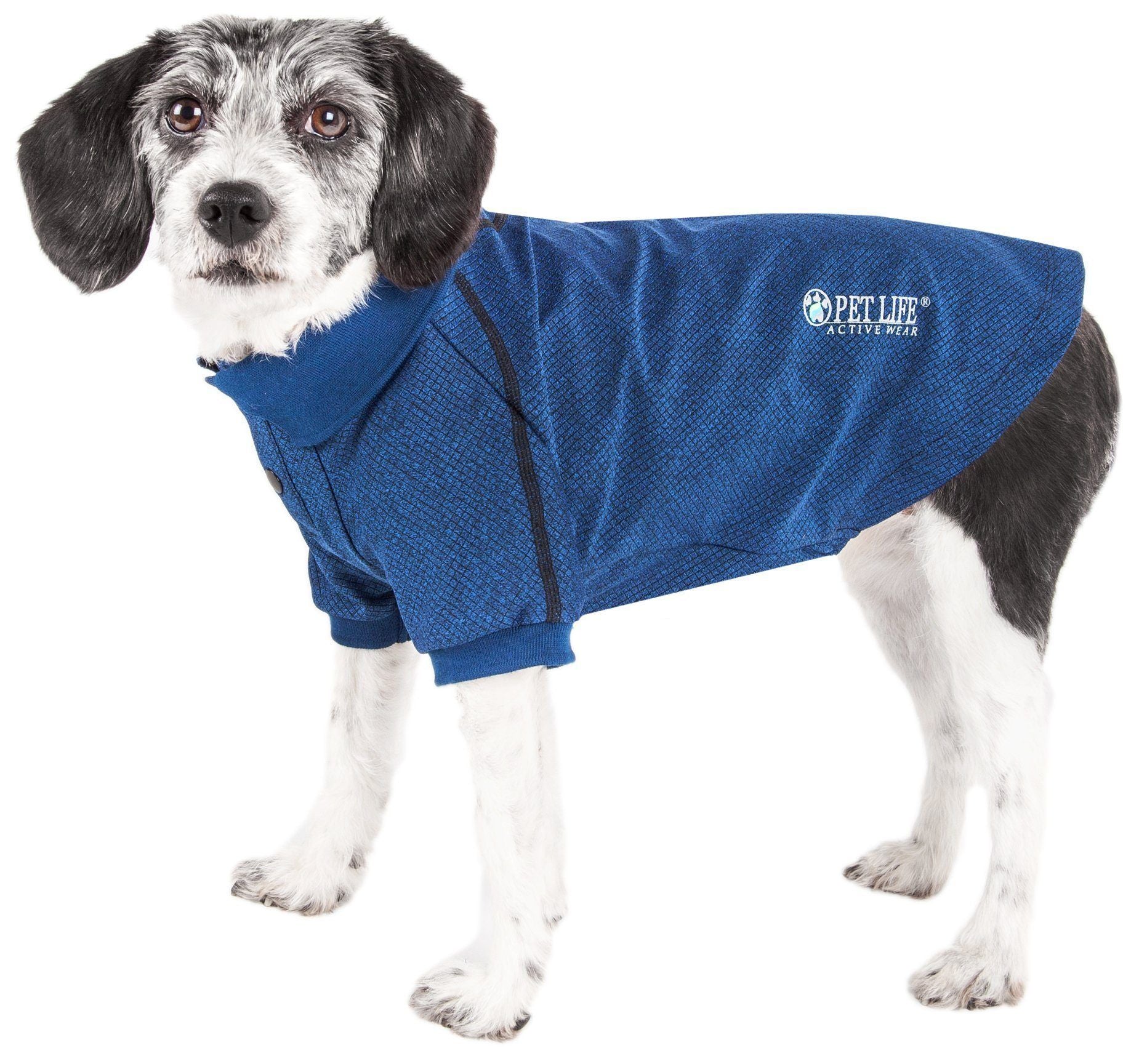 Pet Life Active Fur-Flex Stretch and Quick-Dry Anti-Odor Fitness Yoga Dog Polo T-Shirt