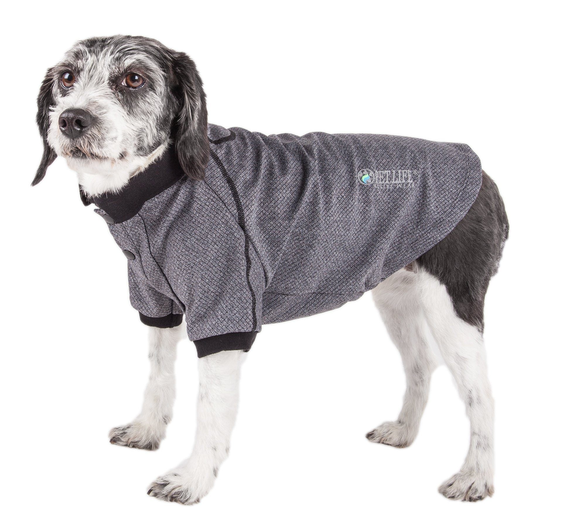Pet Life Active Fur-Flex Stretch and Quick-Dry Anti-Odor Fitness Yoga Dog Polo T-Shirt