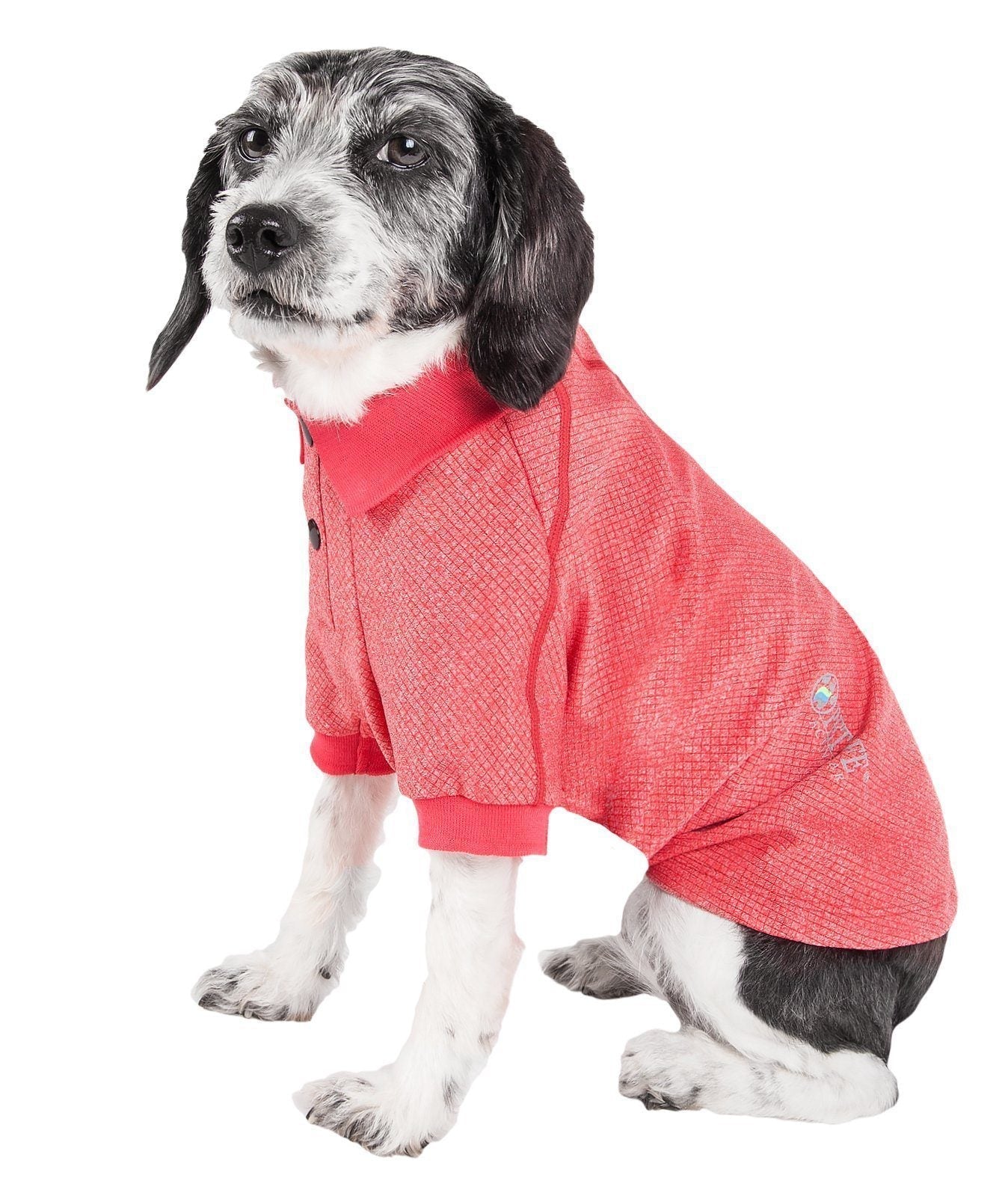 Pet Life Active Fur-Flex Stretch and Quick-Dry Anti-Odor Fitness Yoga Dog Polo T-Shirt