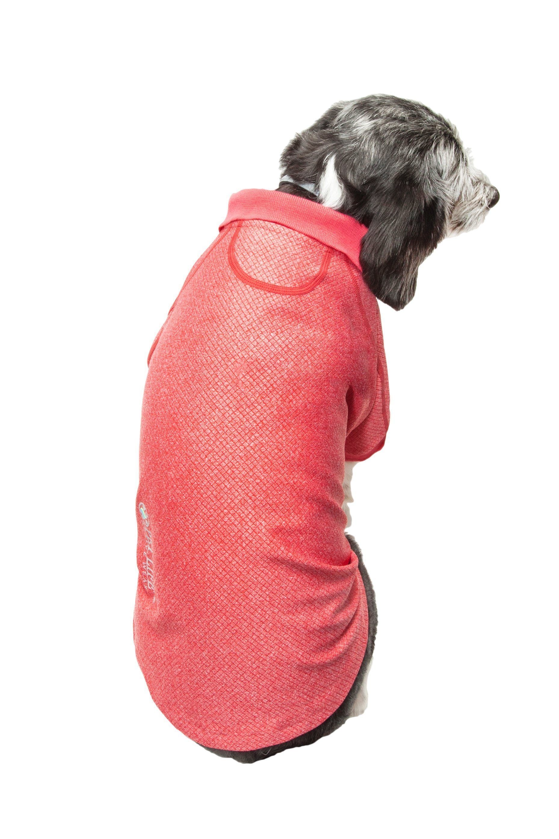 Pet Life Active Fur-Flex Stretch and Quick-Dry Anti-Odor Fitness Yoga Dog Polo T-Shirt