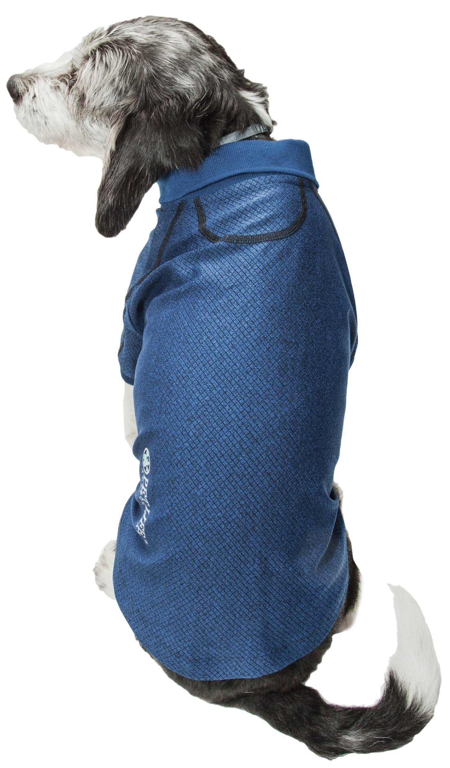 Pet Life Active Fur-Flex Stretch and Quick-Dry Anti-Odor Fitness Yoga Dog Polo T-Shirt