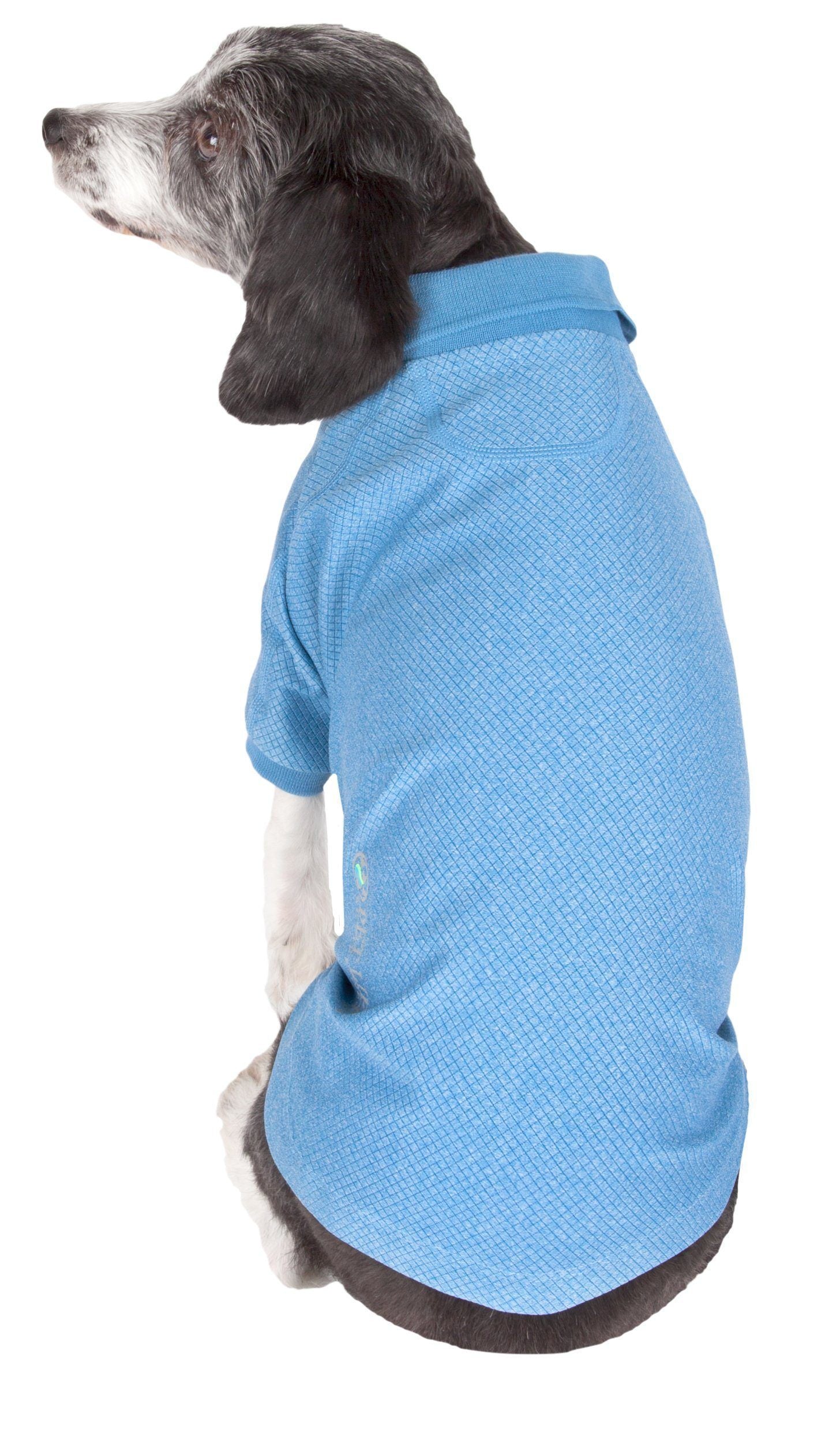 Pet Life Active Fur-Flex Stretch and Quick-Dry Anti-Odor Fitness Yoga Dog Polo T-Shirt