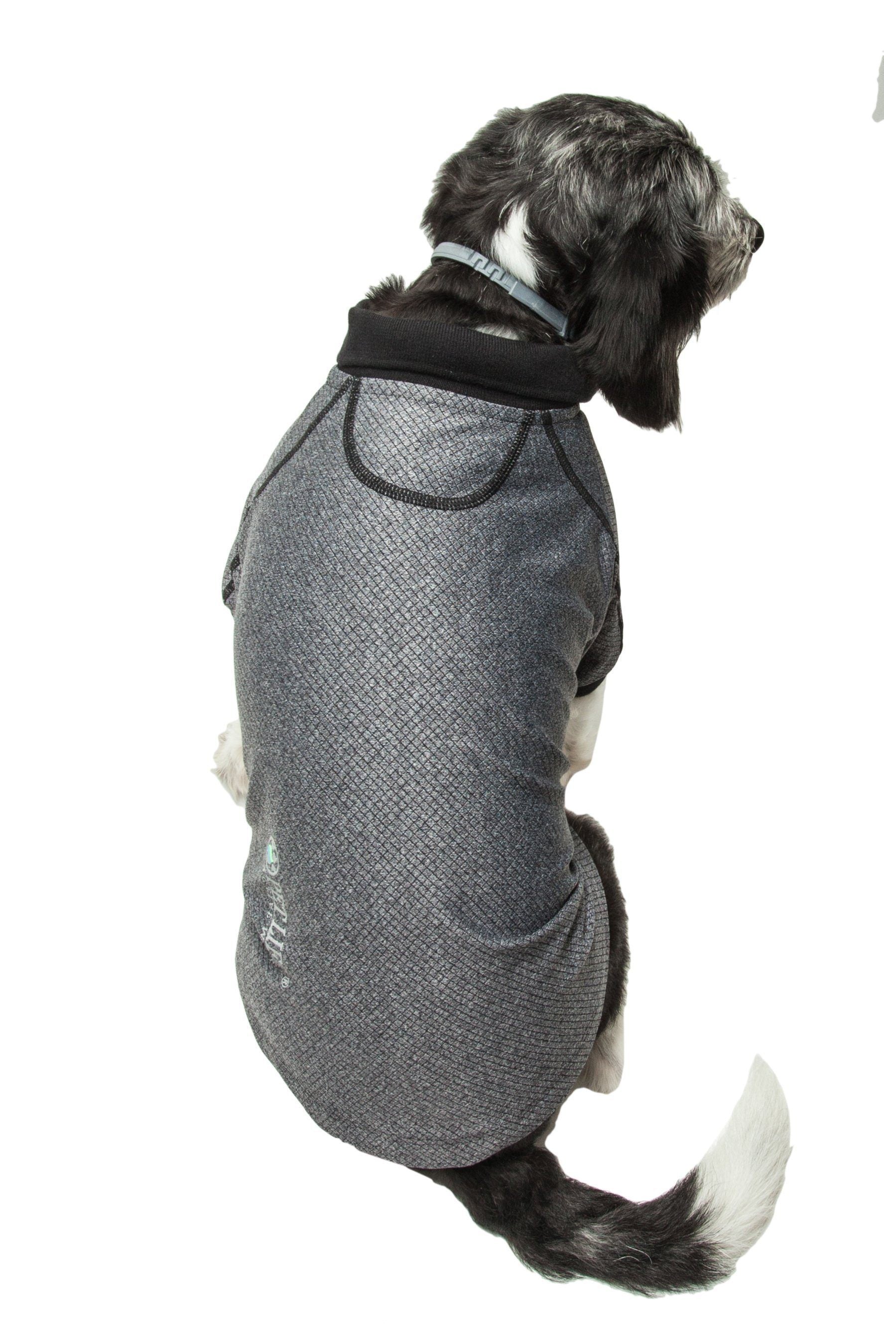 Pet Life Active Fur-Flex Stretch and Quick-Dry Anti-Odor Fitness Yoga Dog Polo T-Shirt