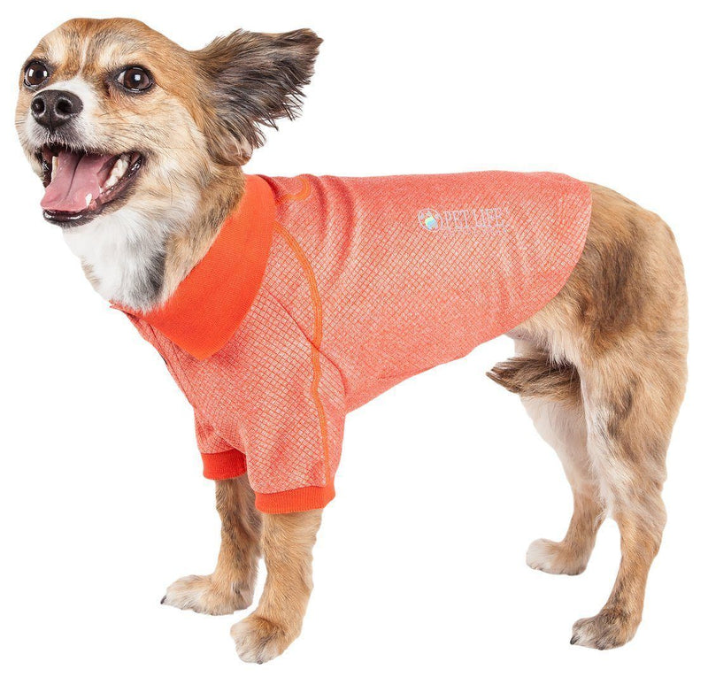 Pet Life Active Fur-Flex Stretch and Quick-Dry Anti-Odor Fitness Yoga Dog Polo T-Shirt