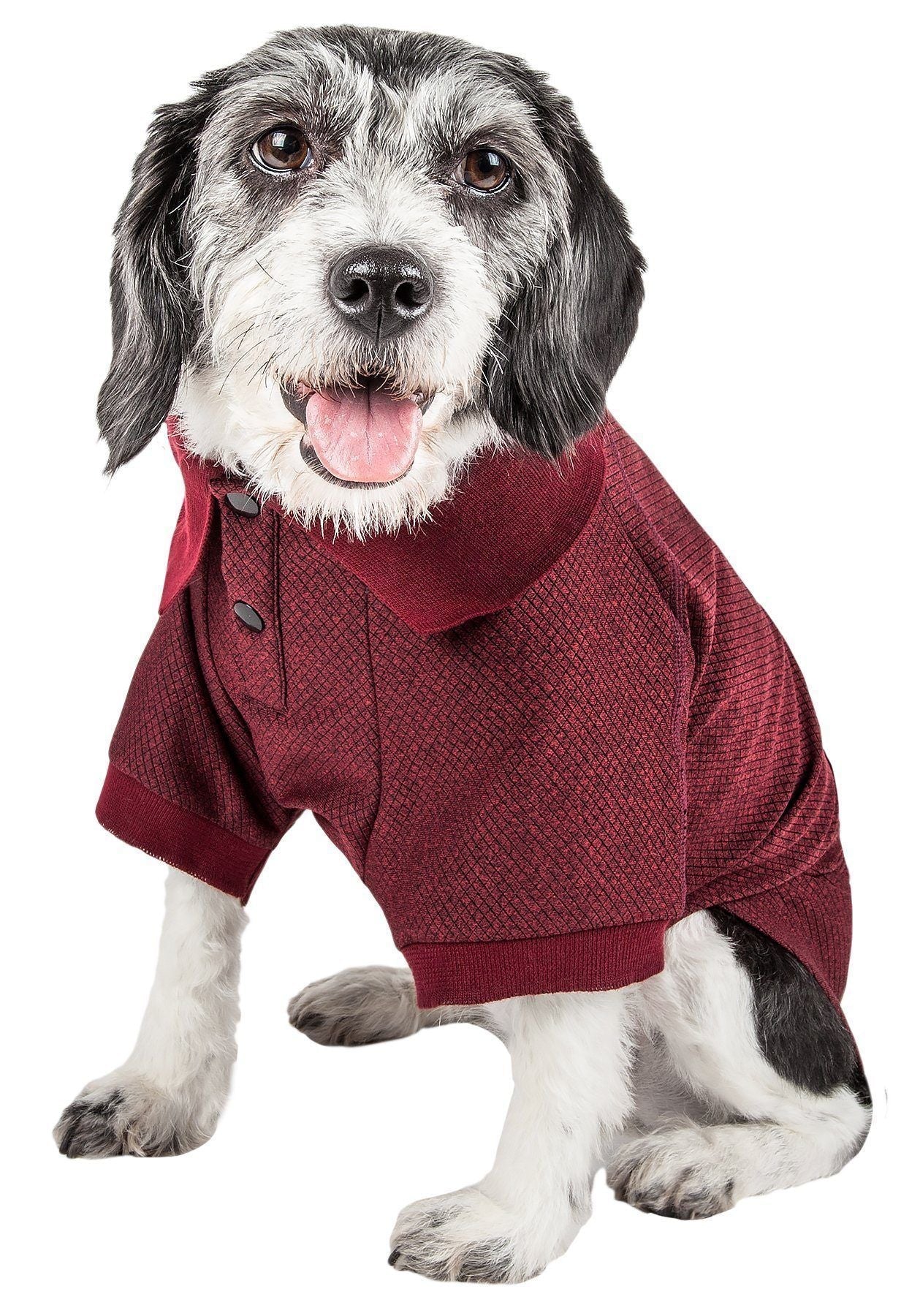Pet Life Active Fur-Flex Stretch and Quick-Dry Anti-Odor Fitness Yoga Dog Polo T-Shirt