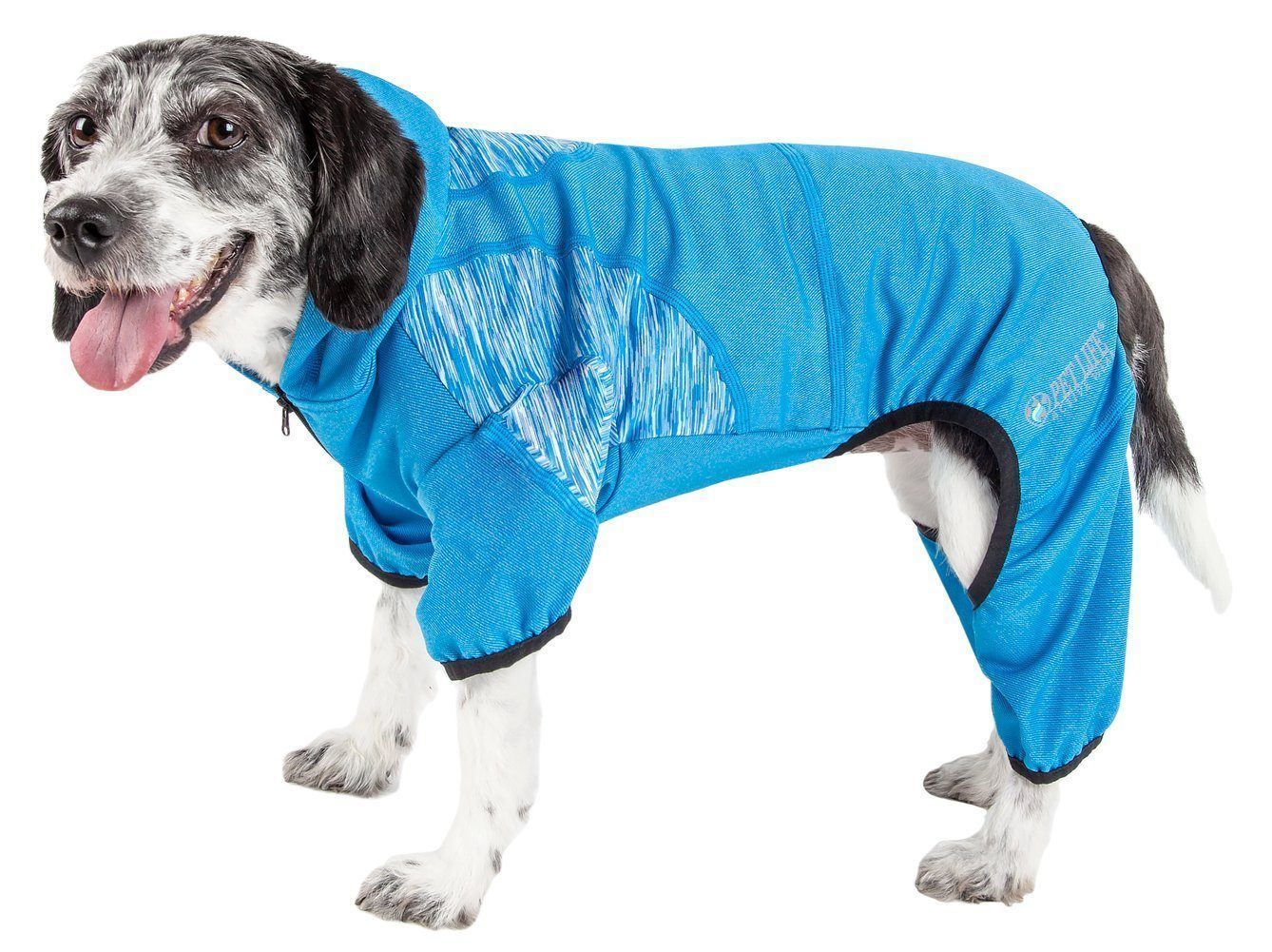 Pet Life Active Pawsterity Mediumweight 4-Way-Stretch Yoga Fitness Dog Tracksuit Hoodie