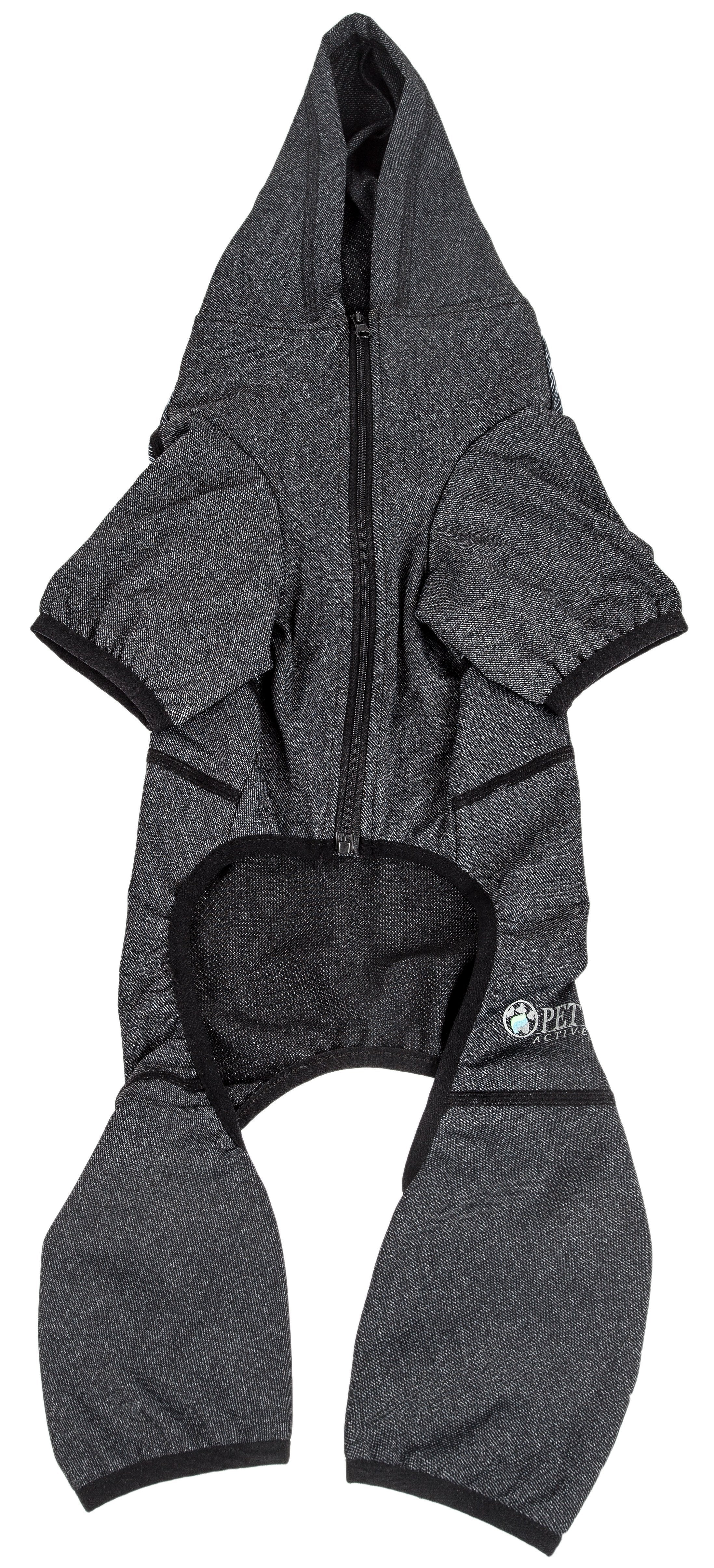 Pet Life ® Active Pawsterity Mediumweight 4-Way-Stretch Yoga Fitness Dog Tracksuit Hoodie