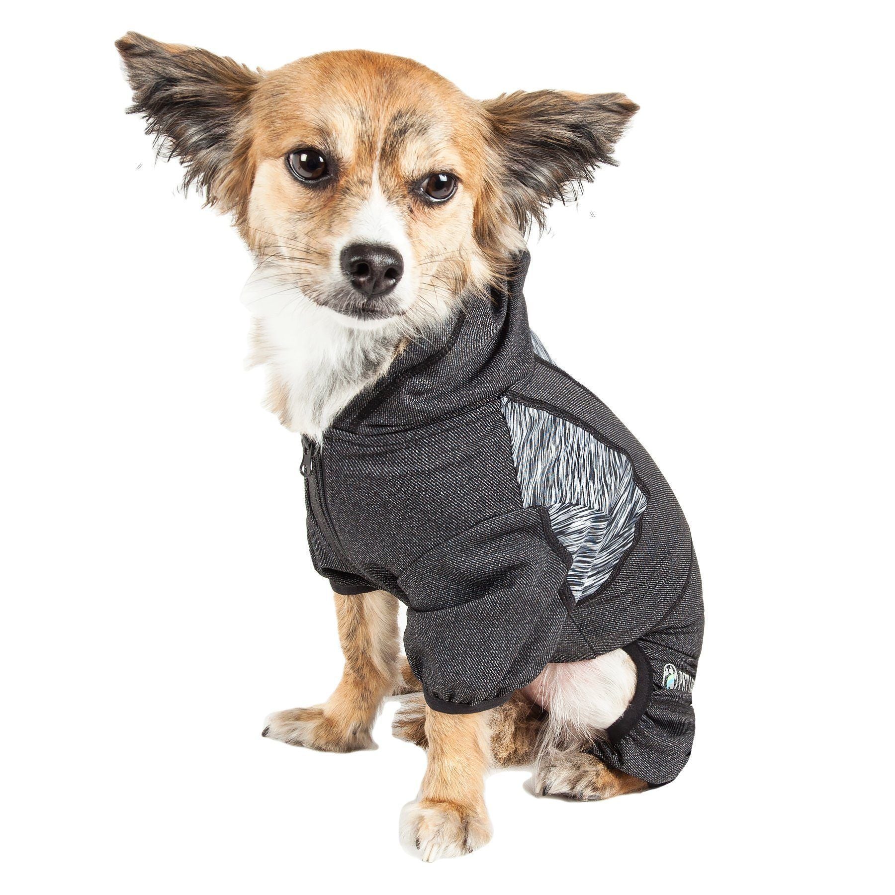 Pet Life ® Active Pawsterity Mediumweight 4-Way-Stretch Yoga Fitness Dog Tracksuit Hoodie