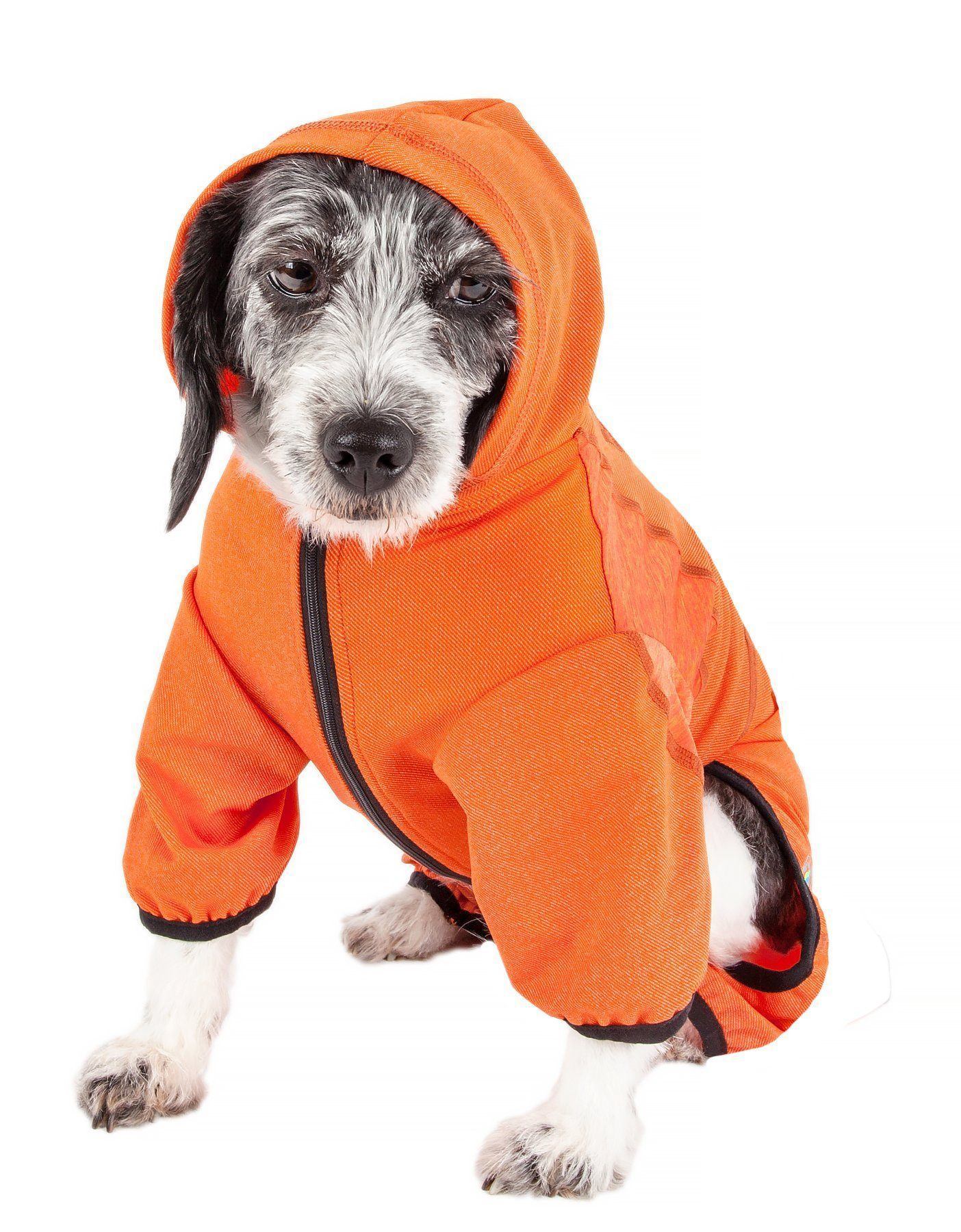 Pet Life ® Active Pawsterity Mediumweight 4-Way-Stretch Yoga Fitness Dog Tracksuit Hoodie