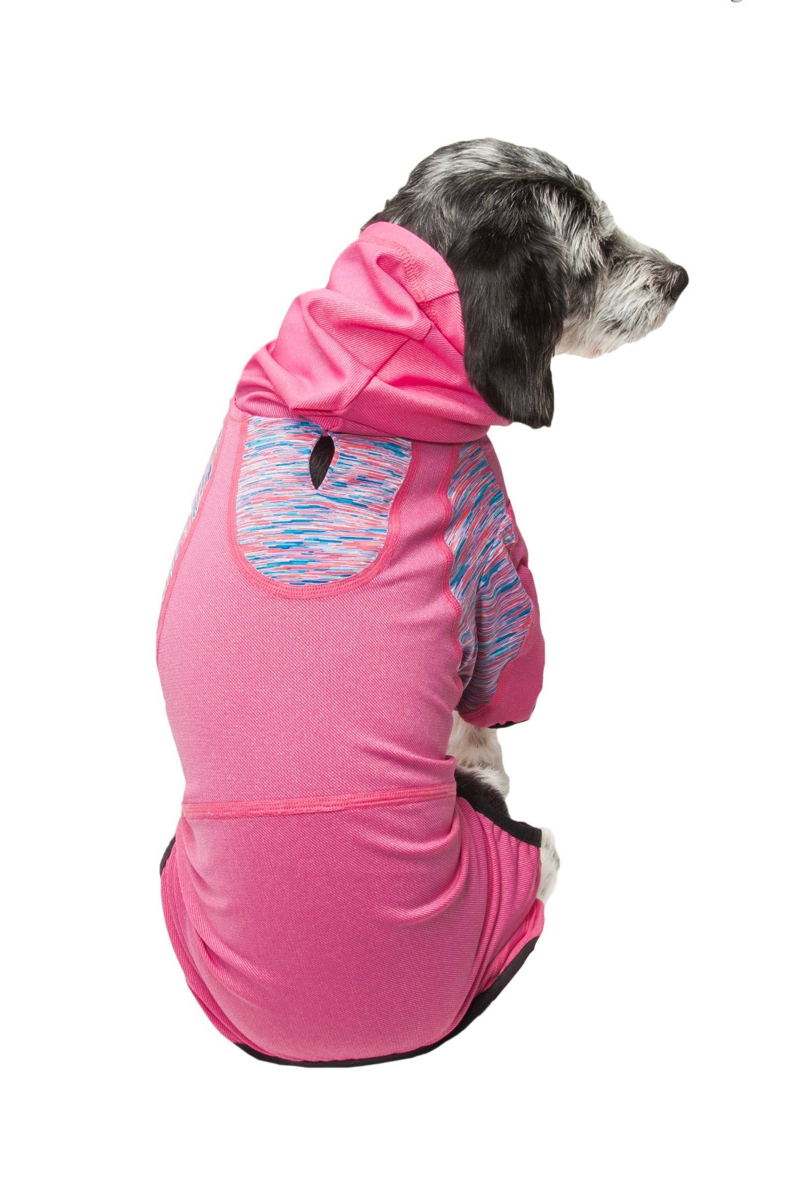 Pet Life ® Active Pawsterity Mediumweight 4-Way-Stretch Yoga Fitness Dog Tracksuit Hoodie