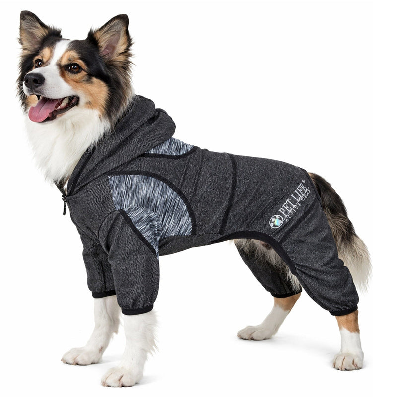 Pet Life Active Pawsterity Mediumweight 4-Way-Stretch Yoga Fitness Dog Tracksuit Hoodie | HT Animal Supply